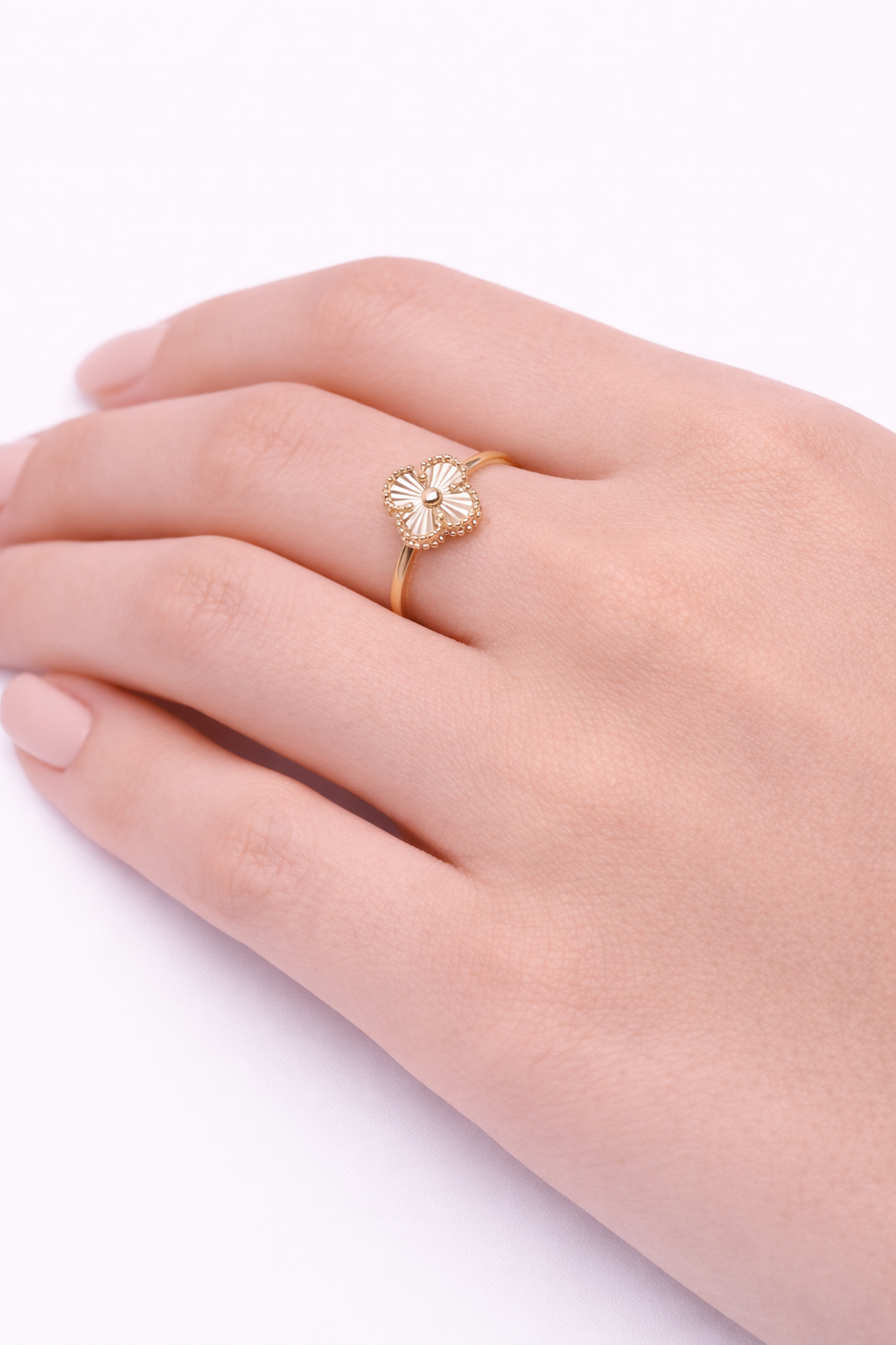 Prsteň Aurora Clover Shine malý, 14K zlato