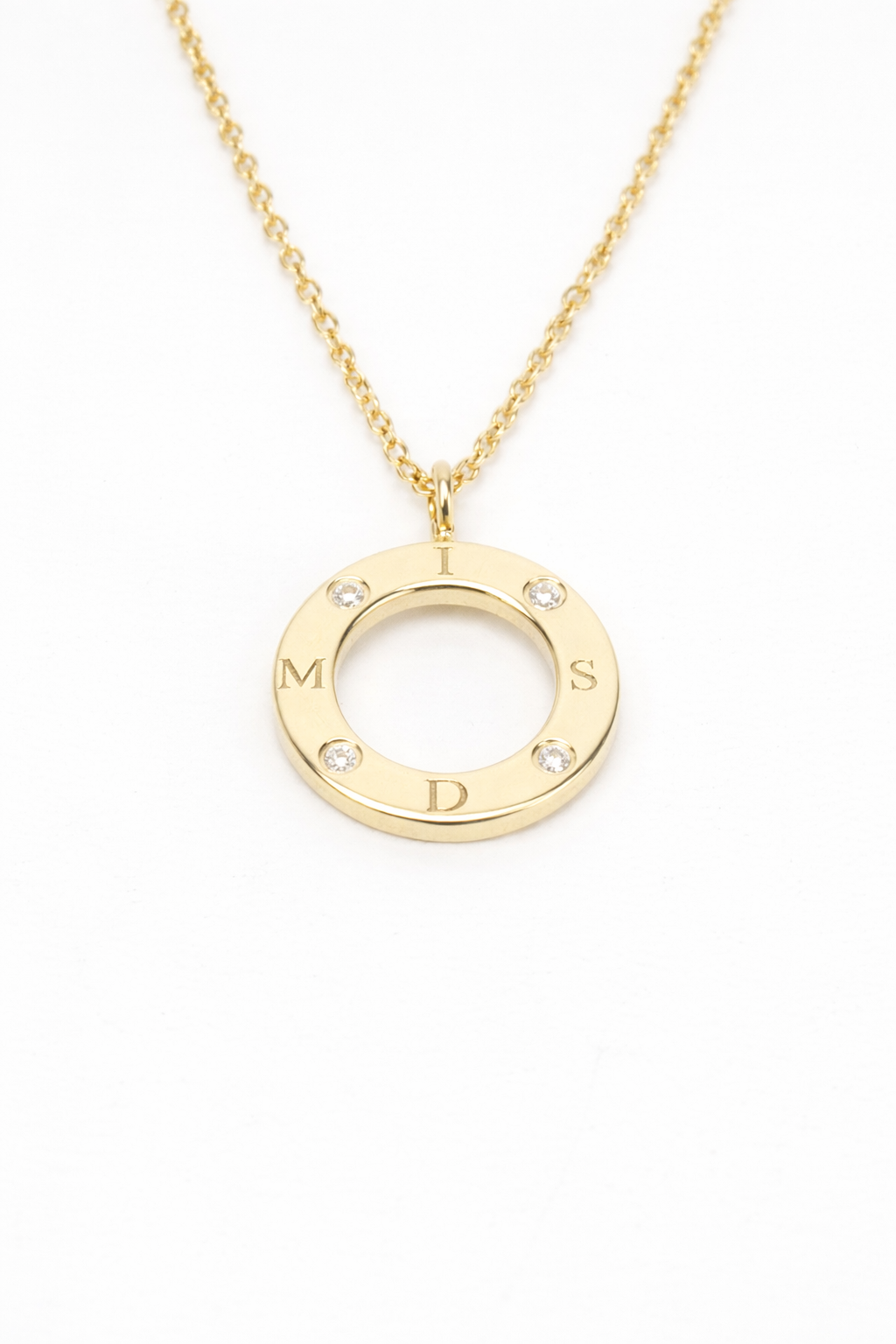 Atelier Initial Circle Pendant, 14K zlato