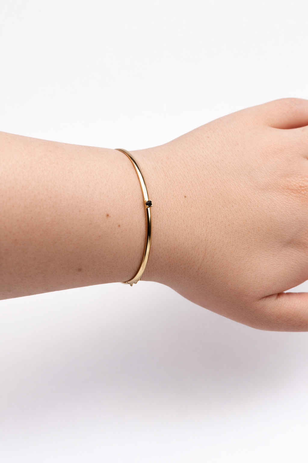 Pevný náramok Noir Line, 14K zlato