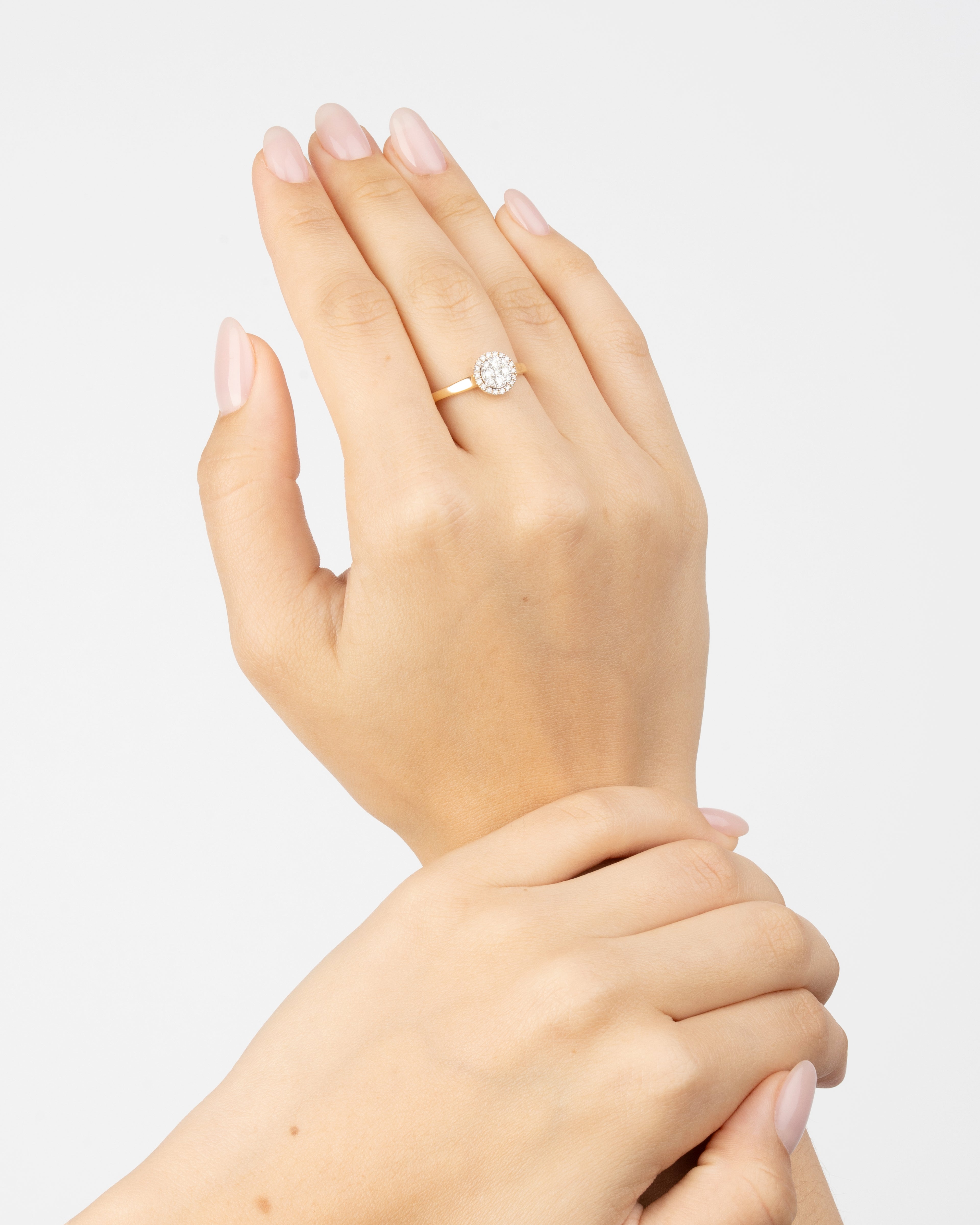 Prsteň Diamond Bloom Halo , 14K zlato