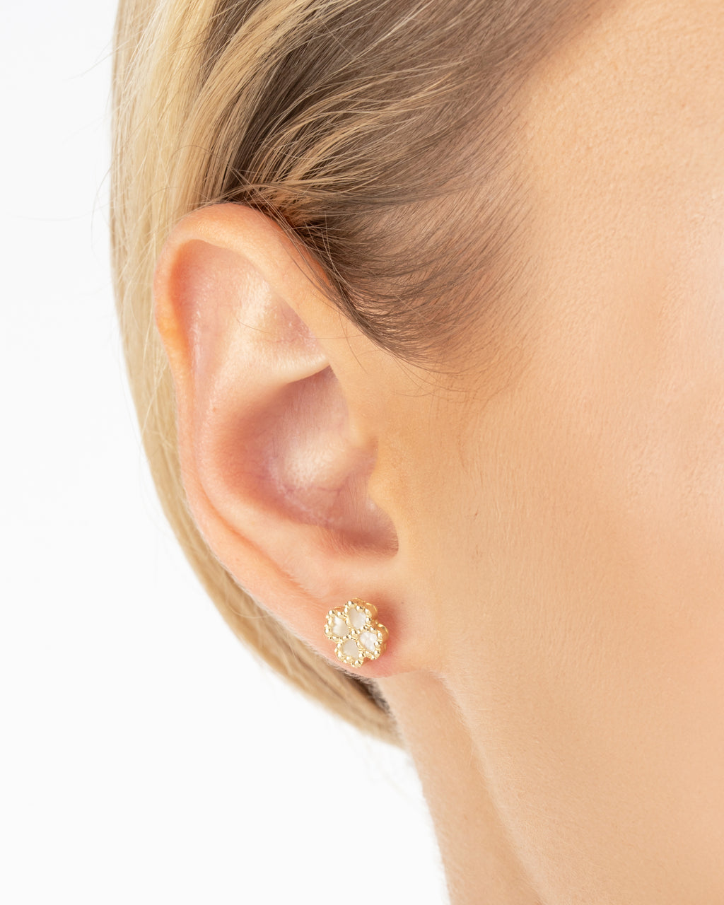 Napichovacie náušnice Flora perla 8mm , 14K zlato