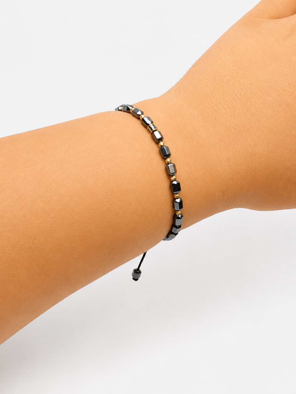 Zlatý šnúrkový náramok Éclipse Black, 14K zlato