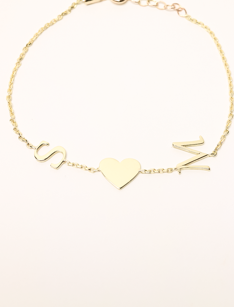 Atelier Love Initials Bracelet , 14K zlato