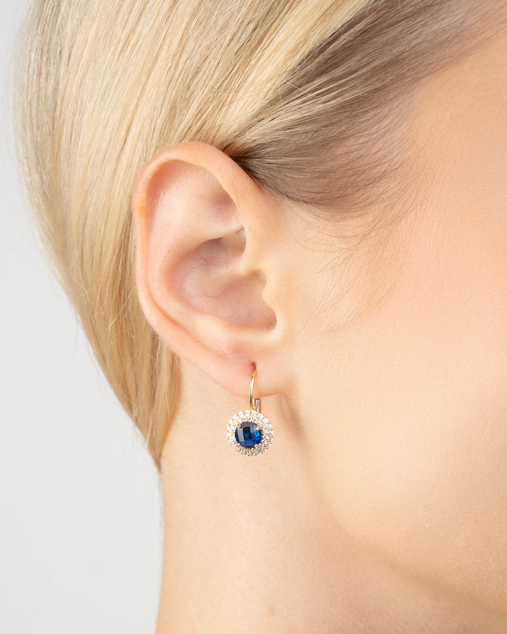 Náušnice na klasický patent Aurelia Bleu , 14K zlato