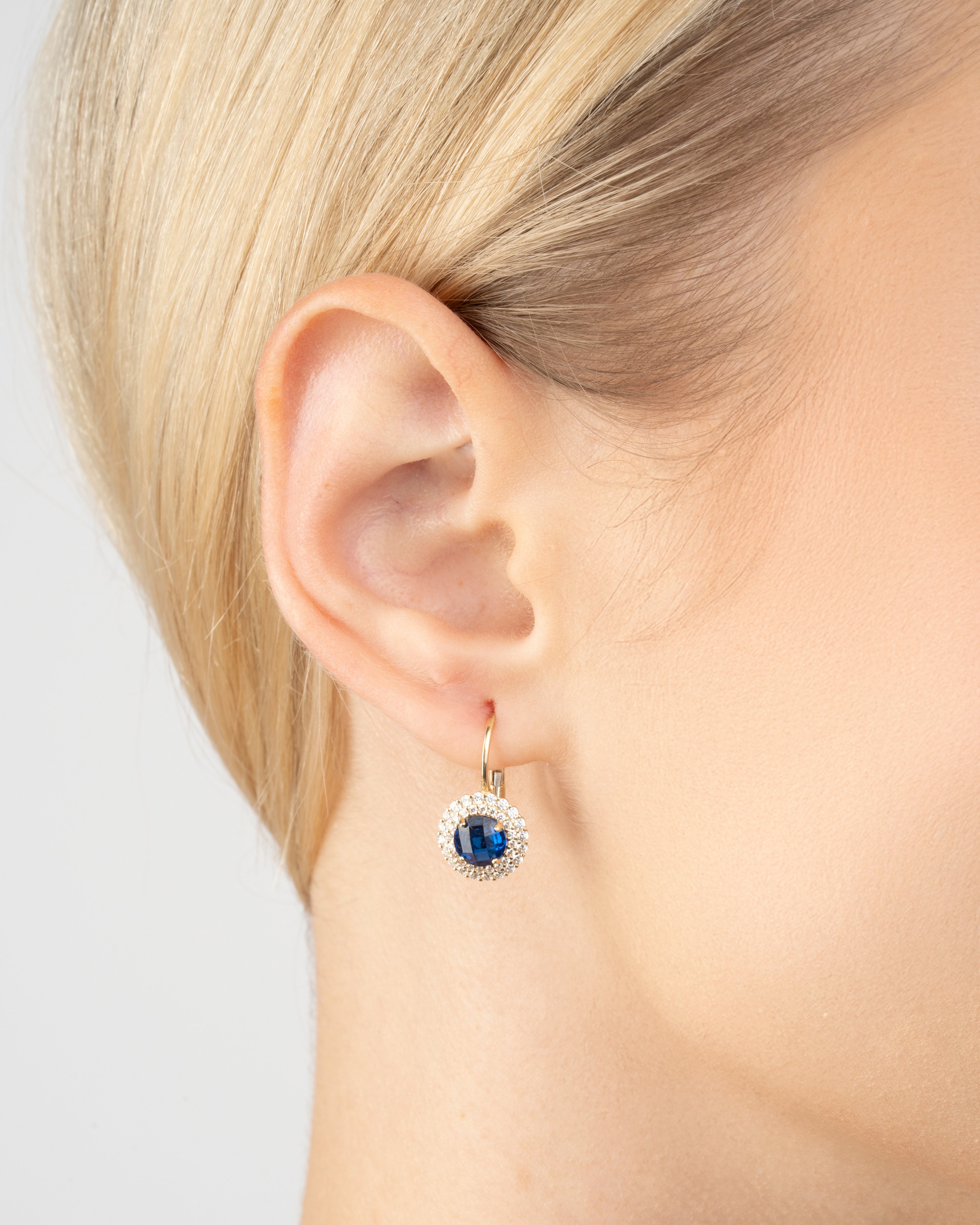 Náušnice na klasický patent Aurelia Bleu , 14K zlato