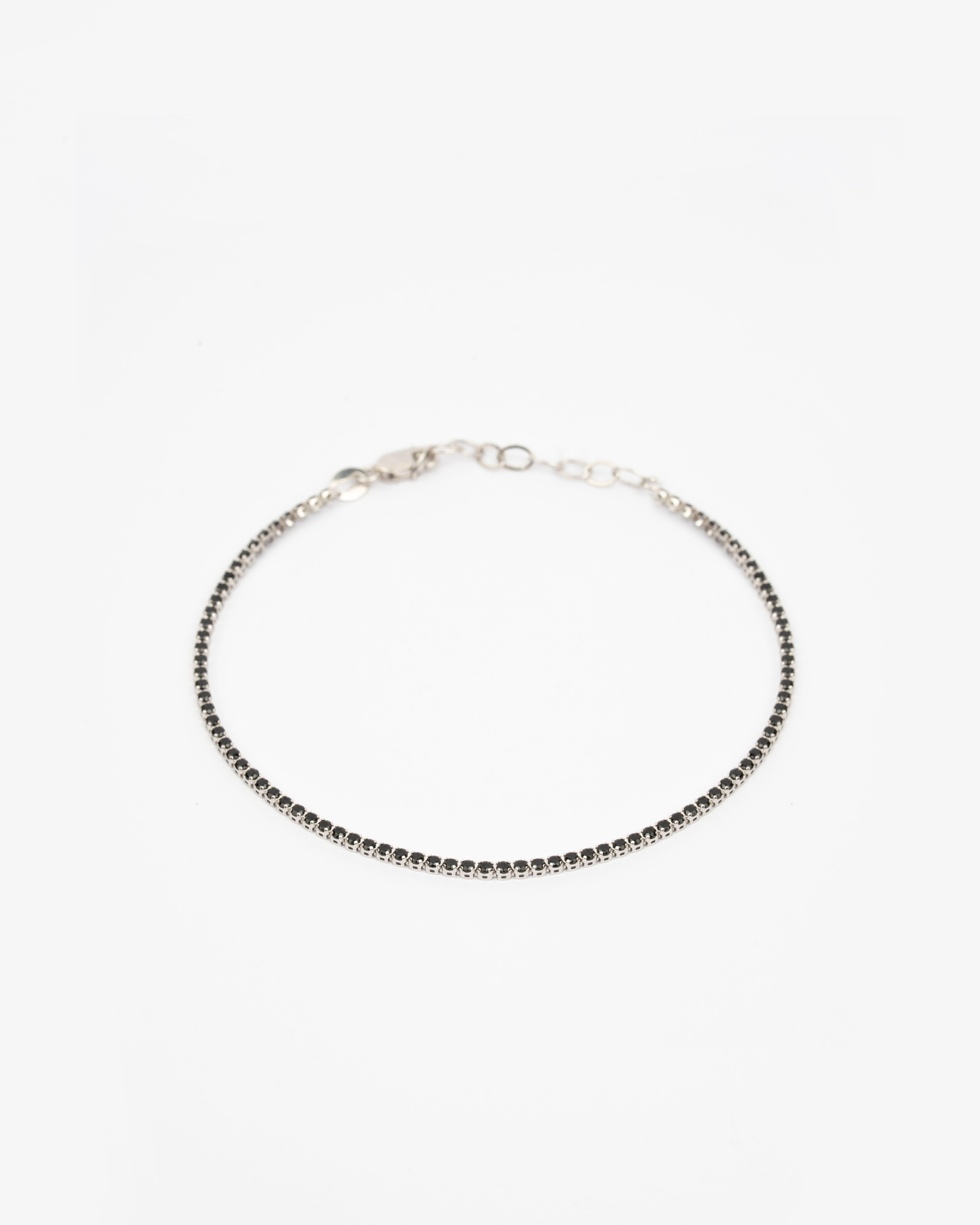 Náramok Lumine Tennis black, 14K biele zlato