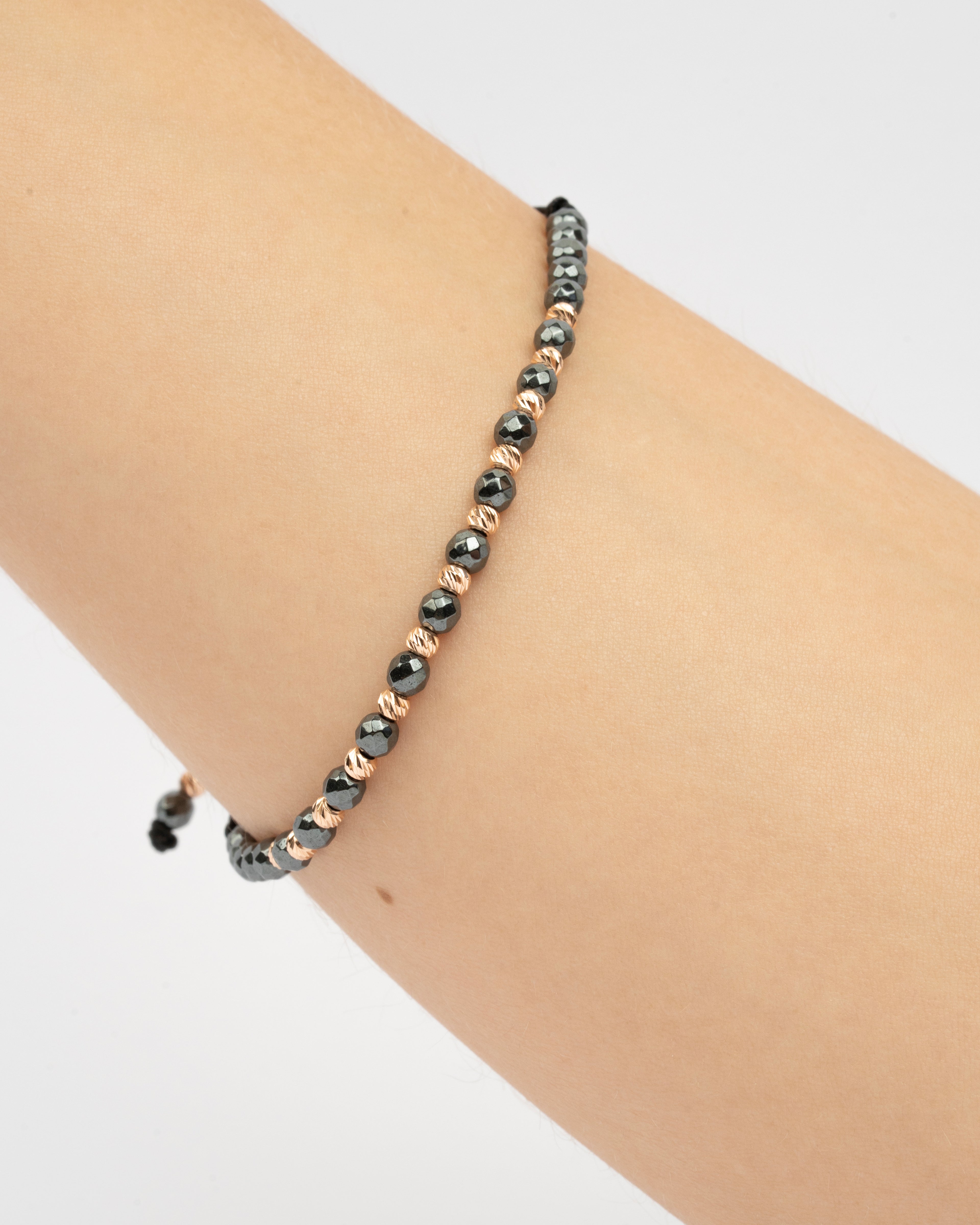 Zlatý šnúrkový náramok Hémis Rosé, 14K zlato