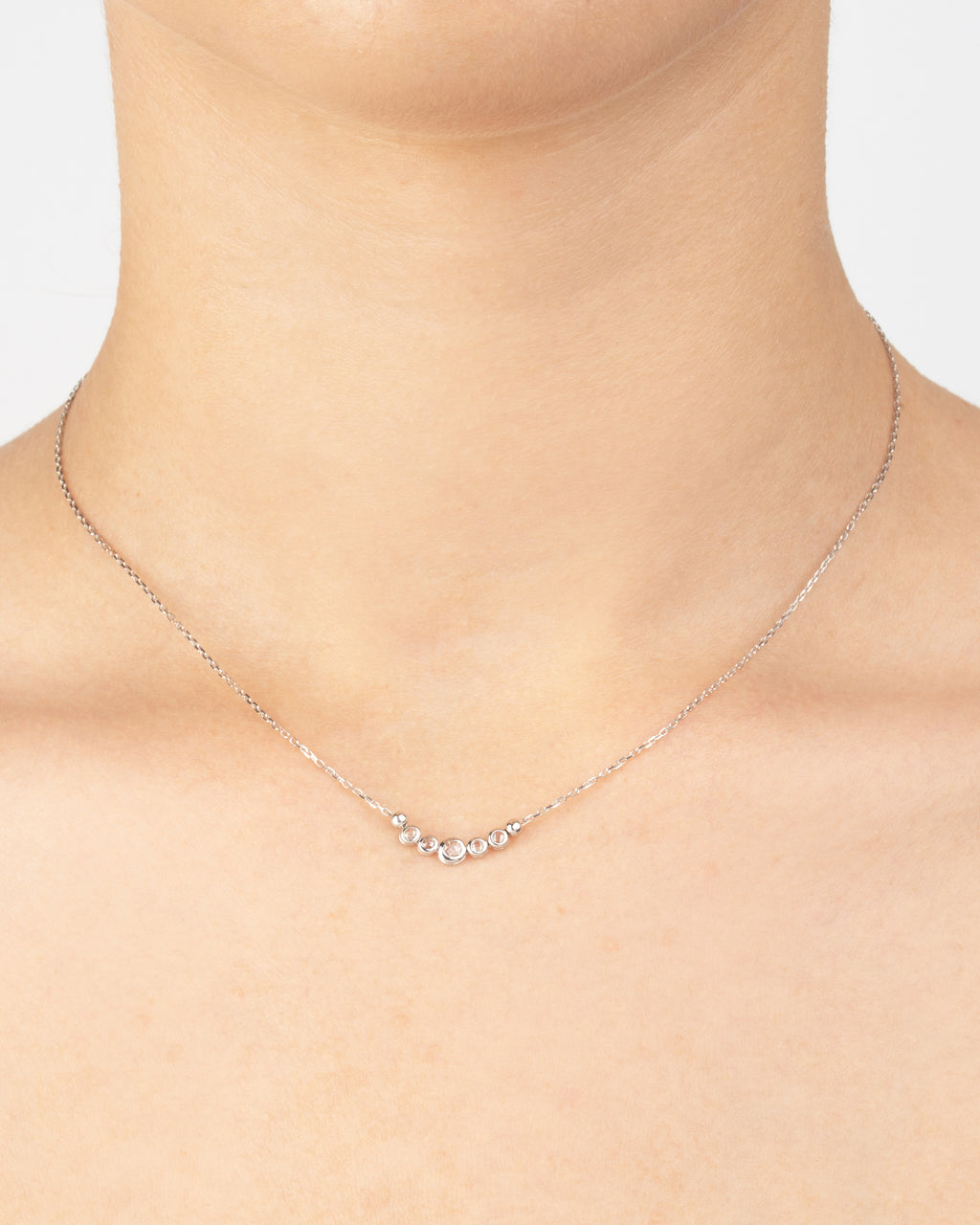 Náhrdelník Lunara , 14K biele zlato