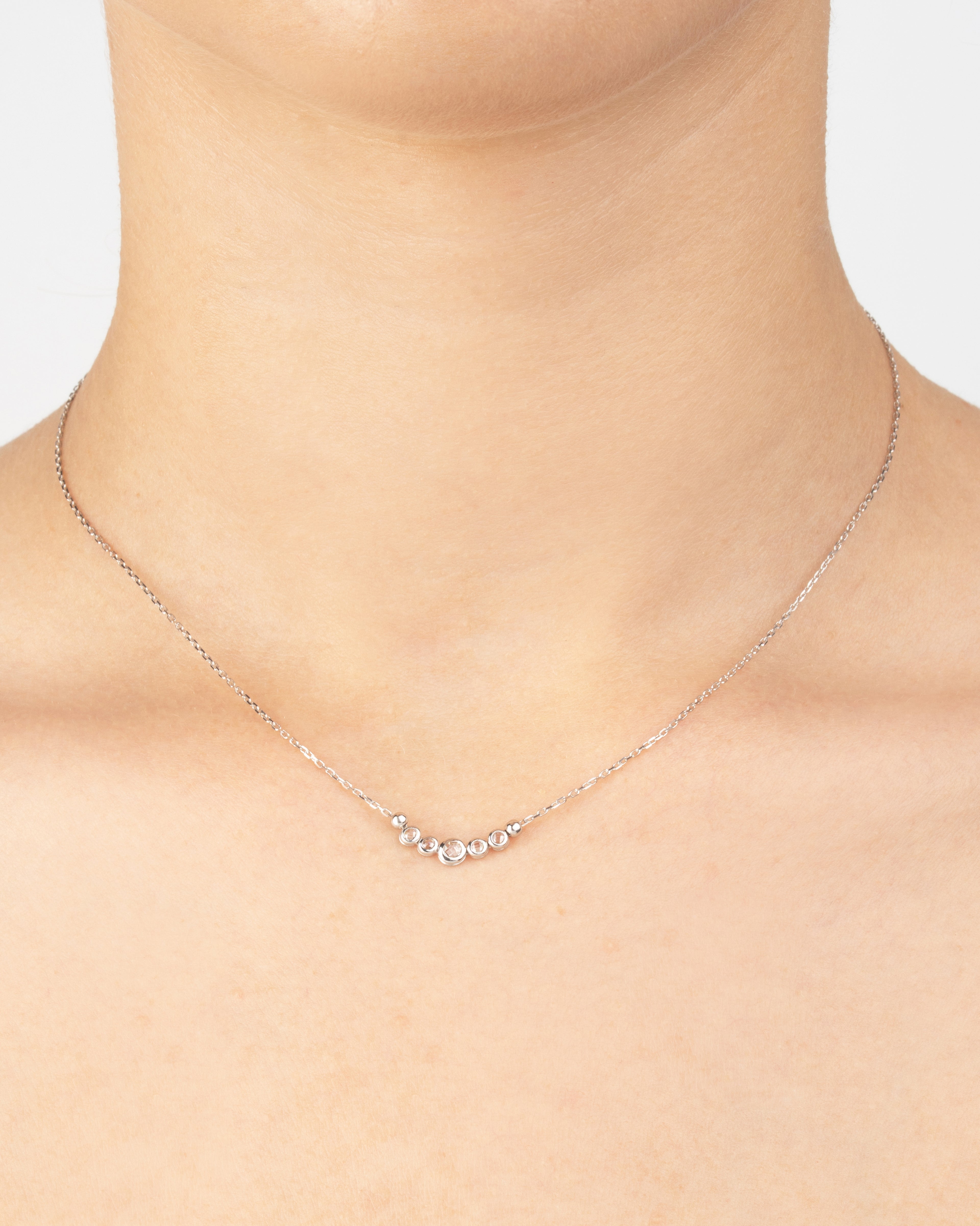 Náhrdelník Lunara , 14K biele zlato