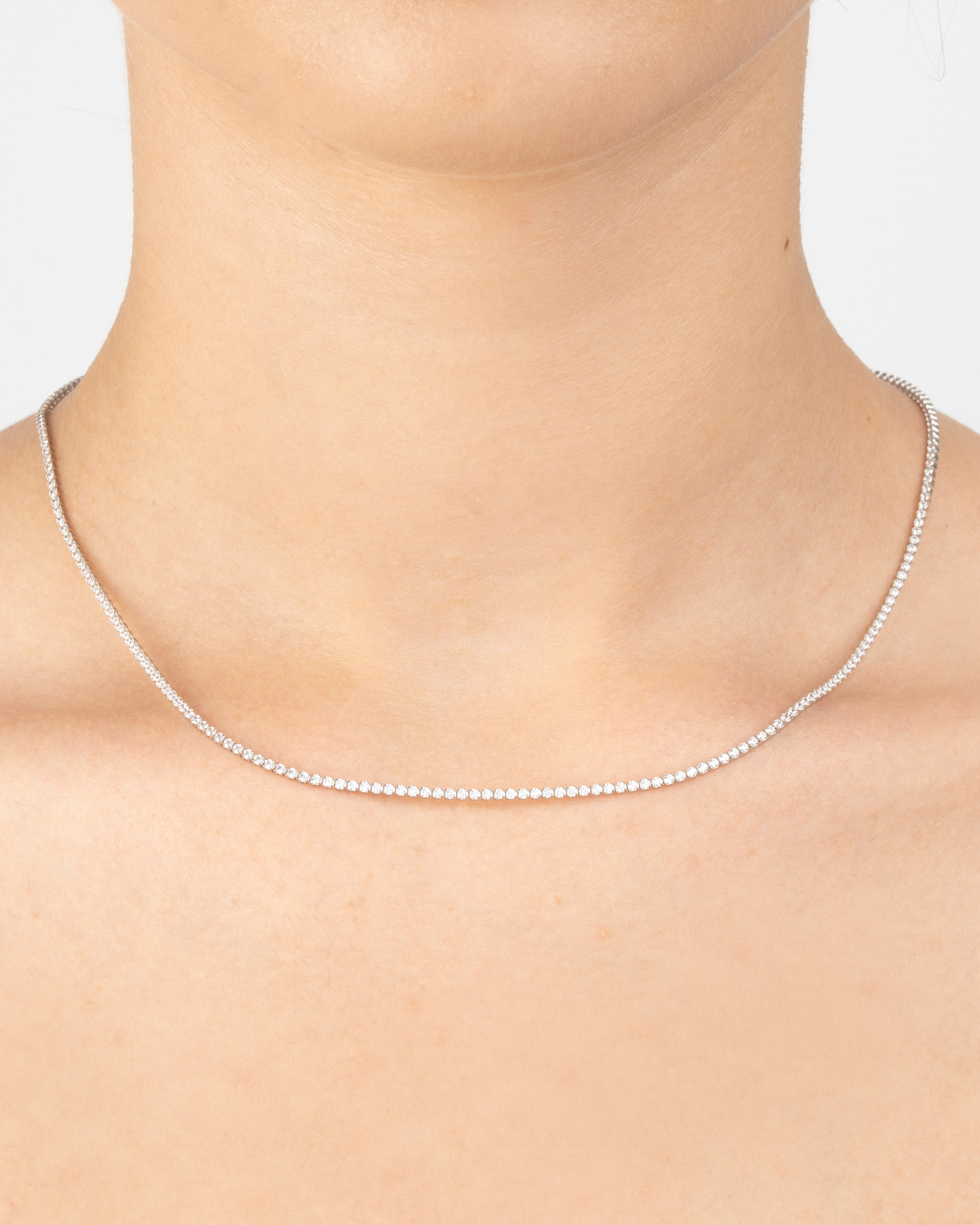 Náhrdelník Lumine Tennis , 14K biele zlato