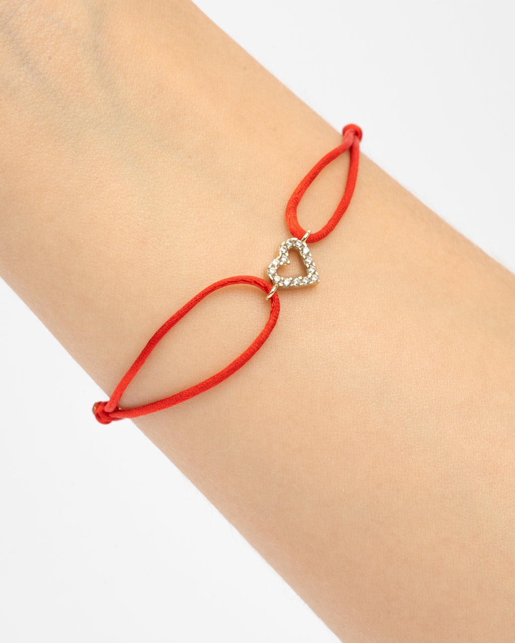 Zlatý šnúrkový náramok Heart Whisper, 14K zlato