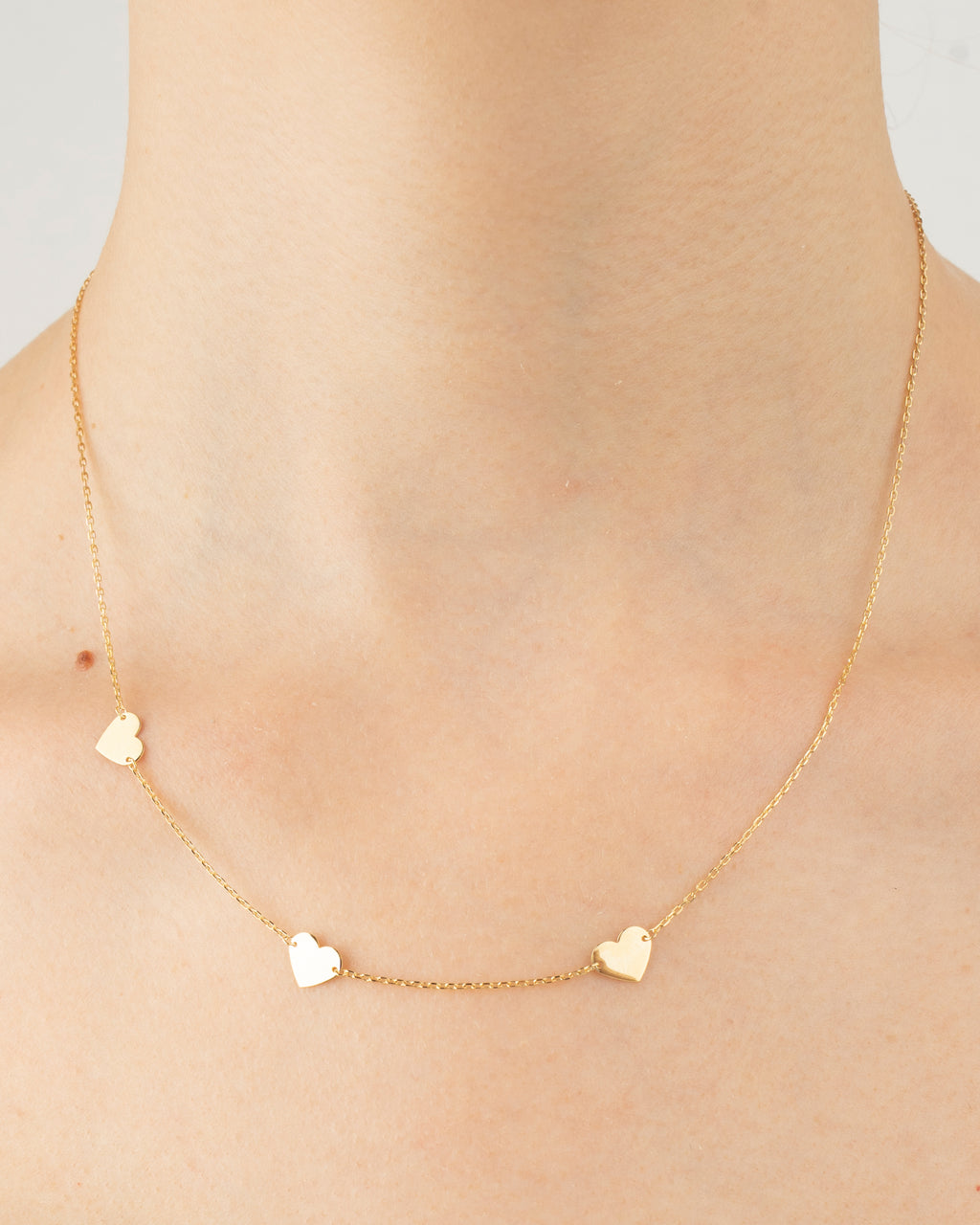 Náhrdelník Trois Cœurs, 14K zlato