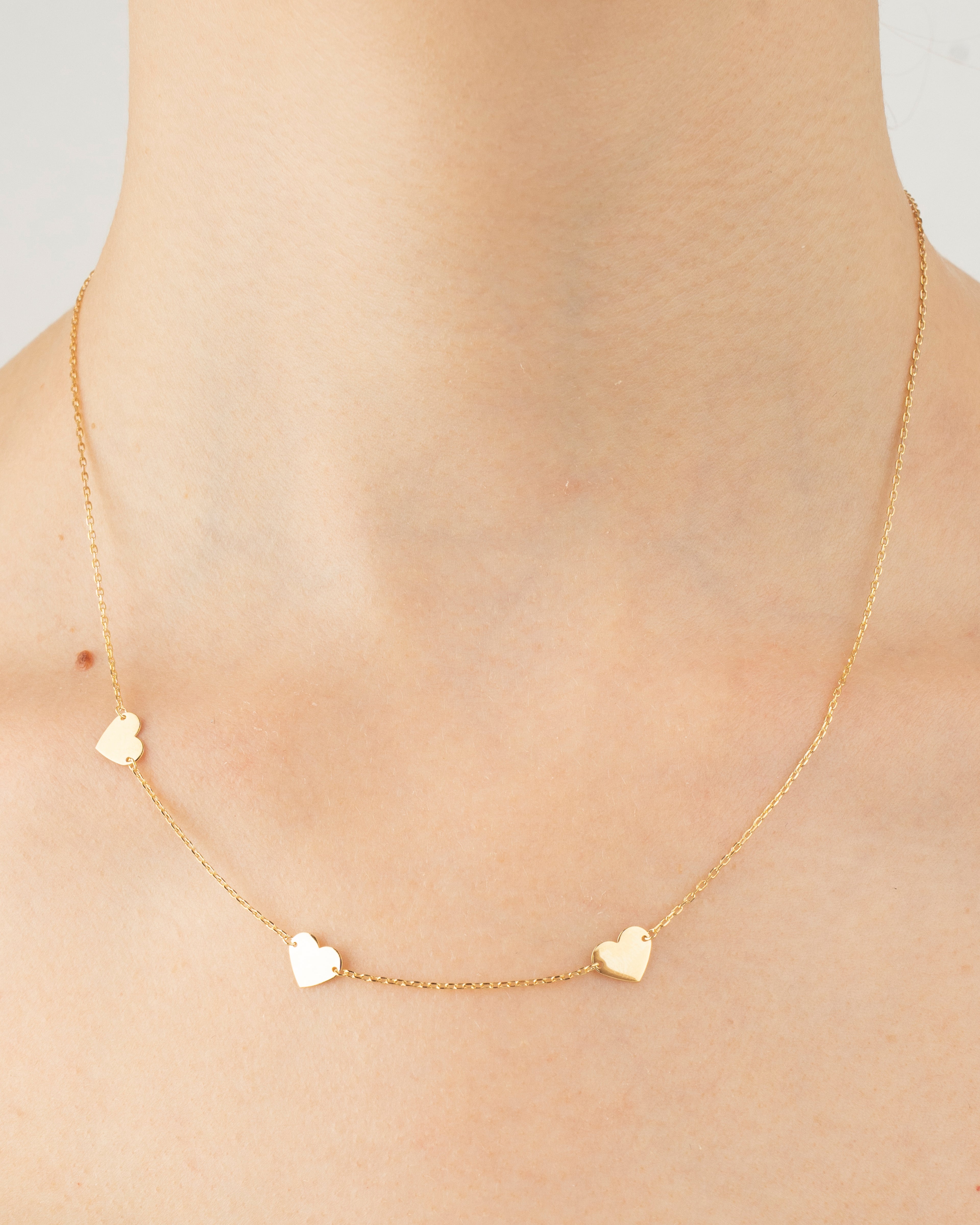 Náhrdelník Trois Cœurs, 14K zlato