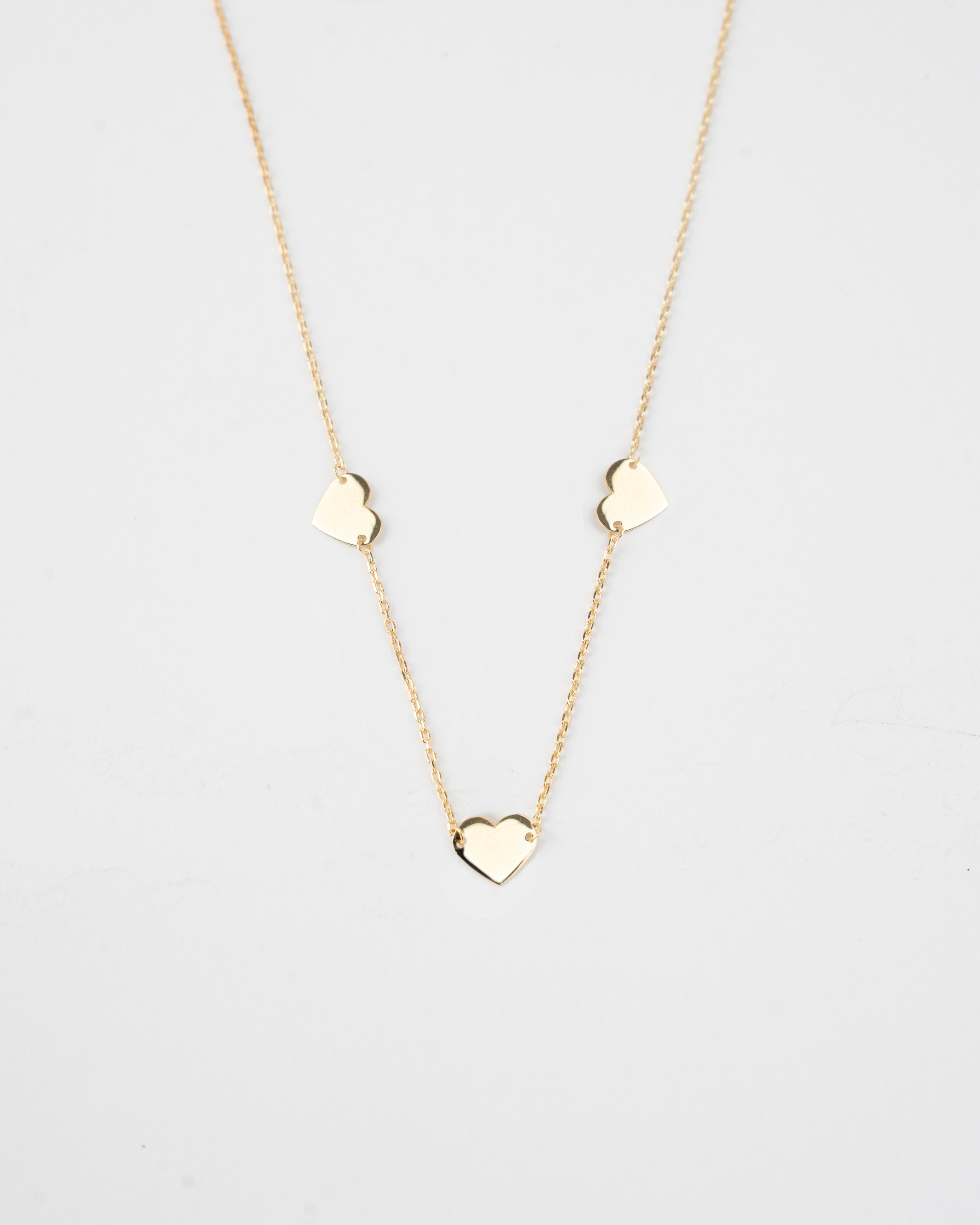 Náhrdelník Trois Cœurs, 14K zlato