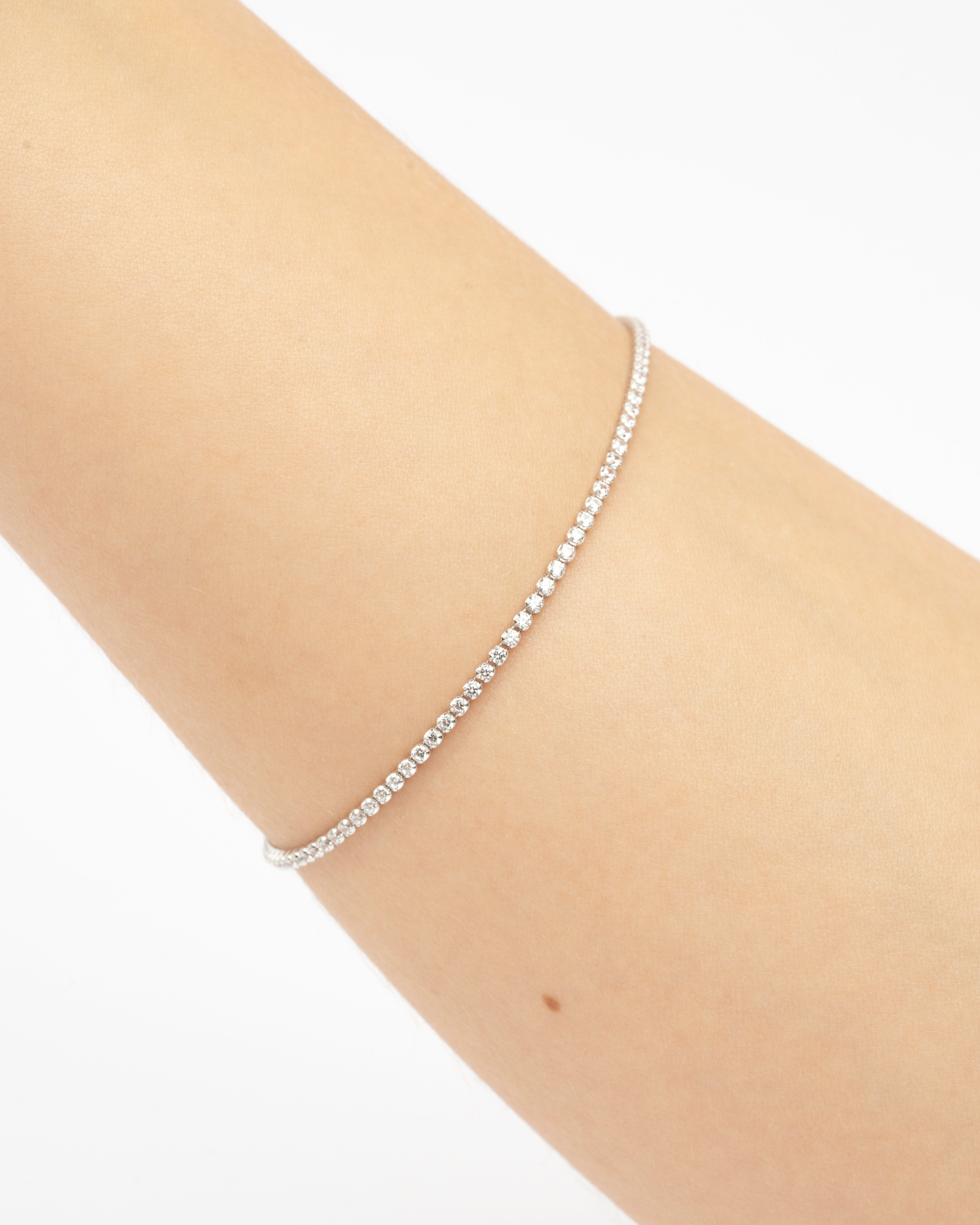 Náramok Lumine Tennis, 14K biele zlato