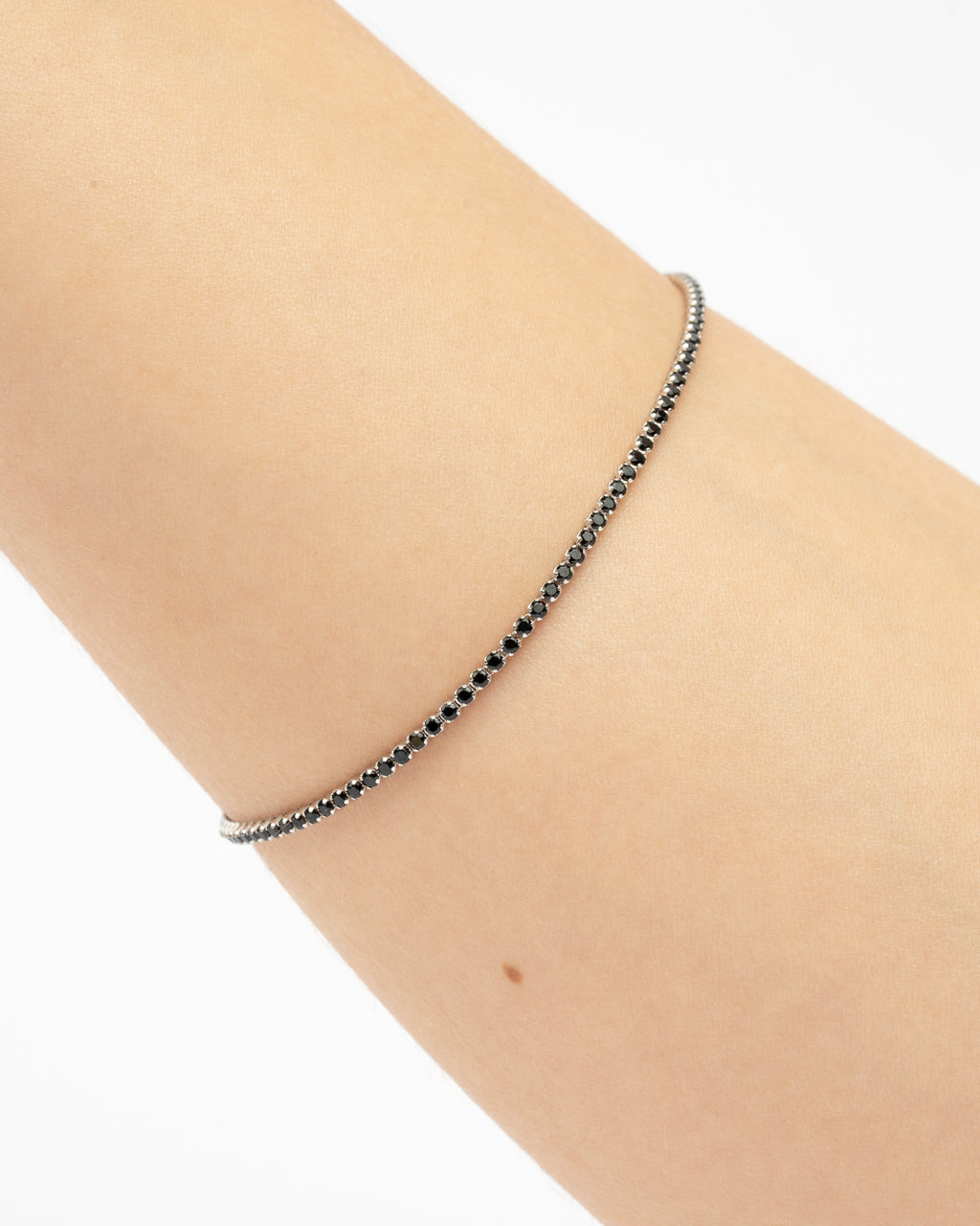 Náramok Lumine Tennis black, 14K biele zlato