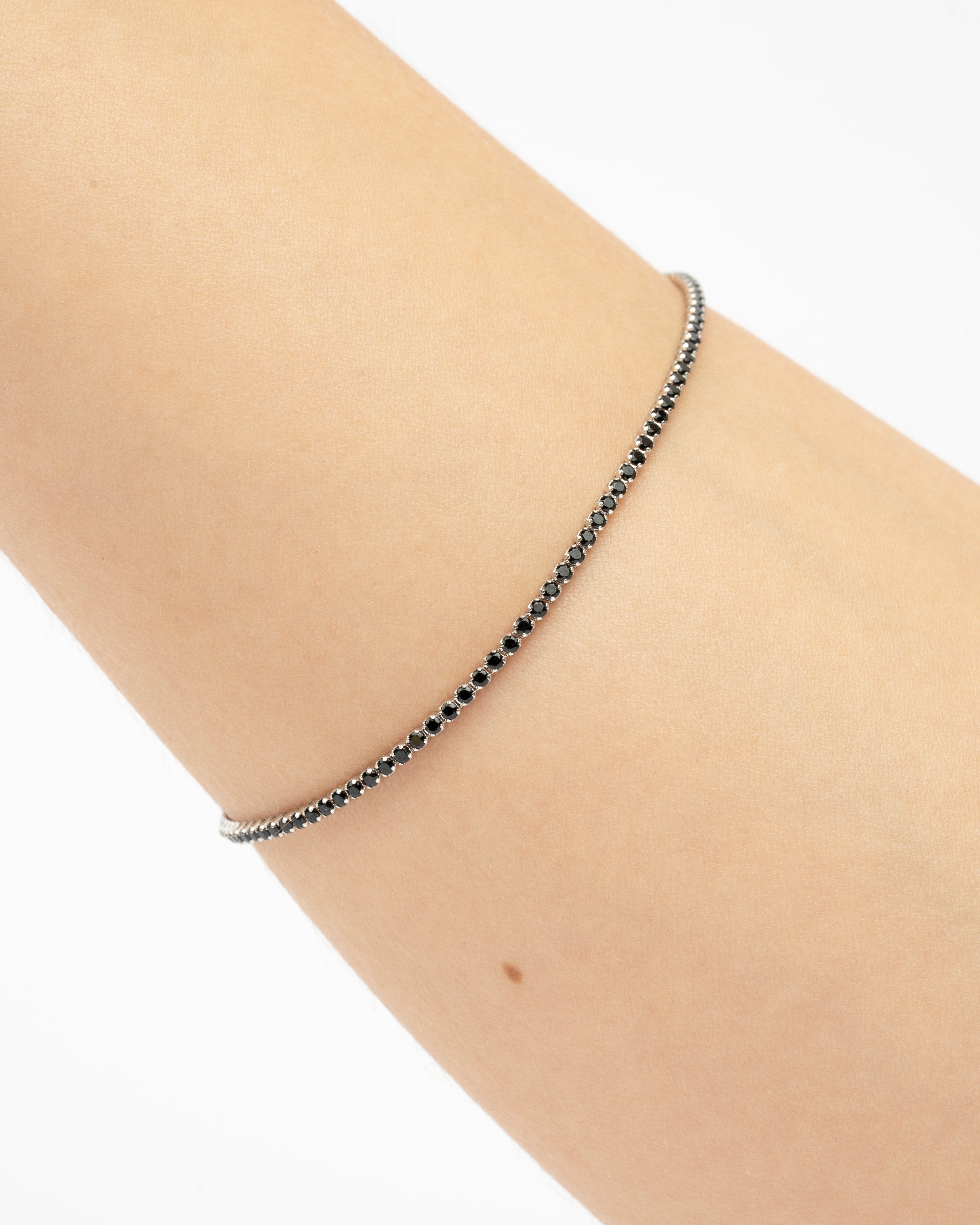 Náramok Lumine Tennis black, 14K biele zlato