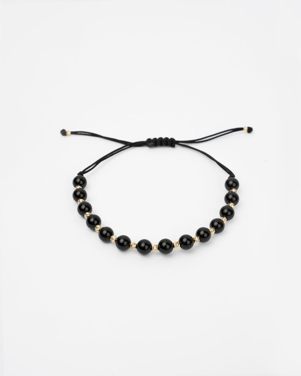 Zlatý šnúrkový náramok Onyx Sphere, 14K zlato