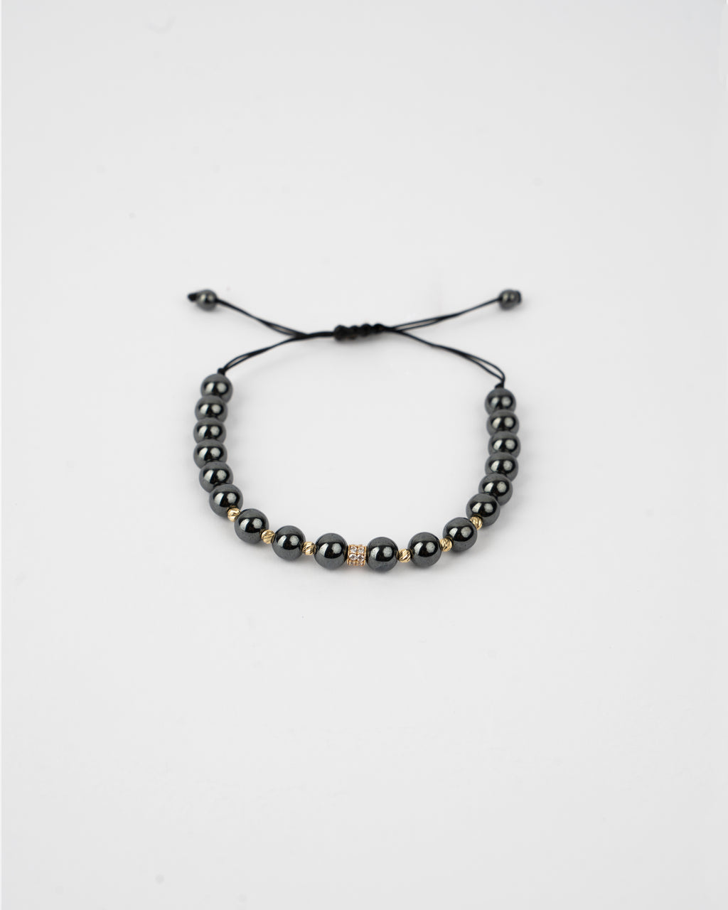 Šnúrkový náramok Héméra Gold & Hematite, 14K zlato