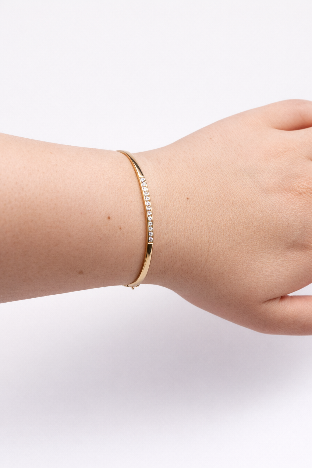 Pevný náramok Crystal Line, 14K zlato