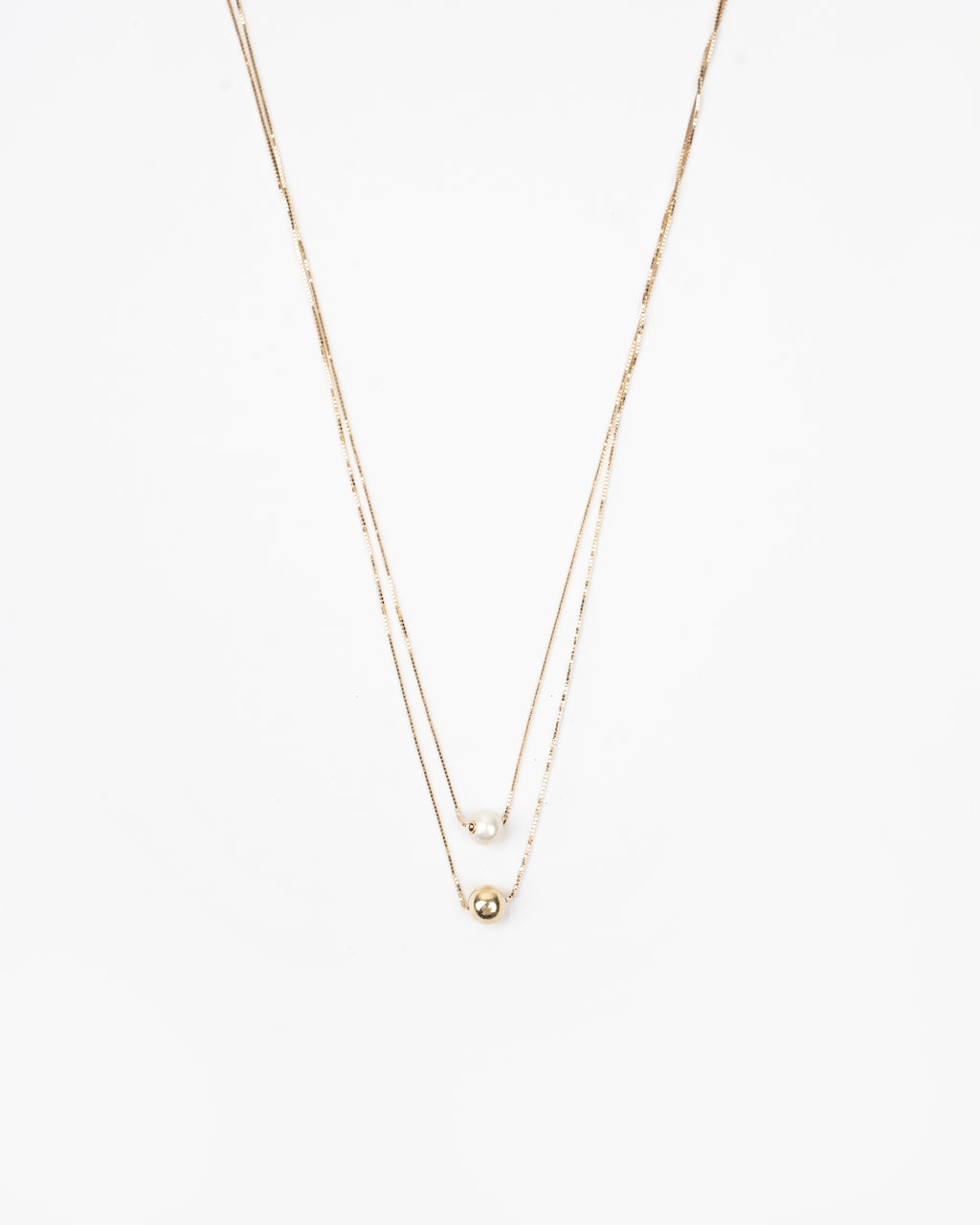 Náhrdelník Elina Duo Pearl, 14K zlato