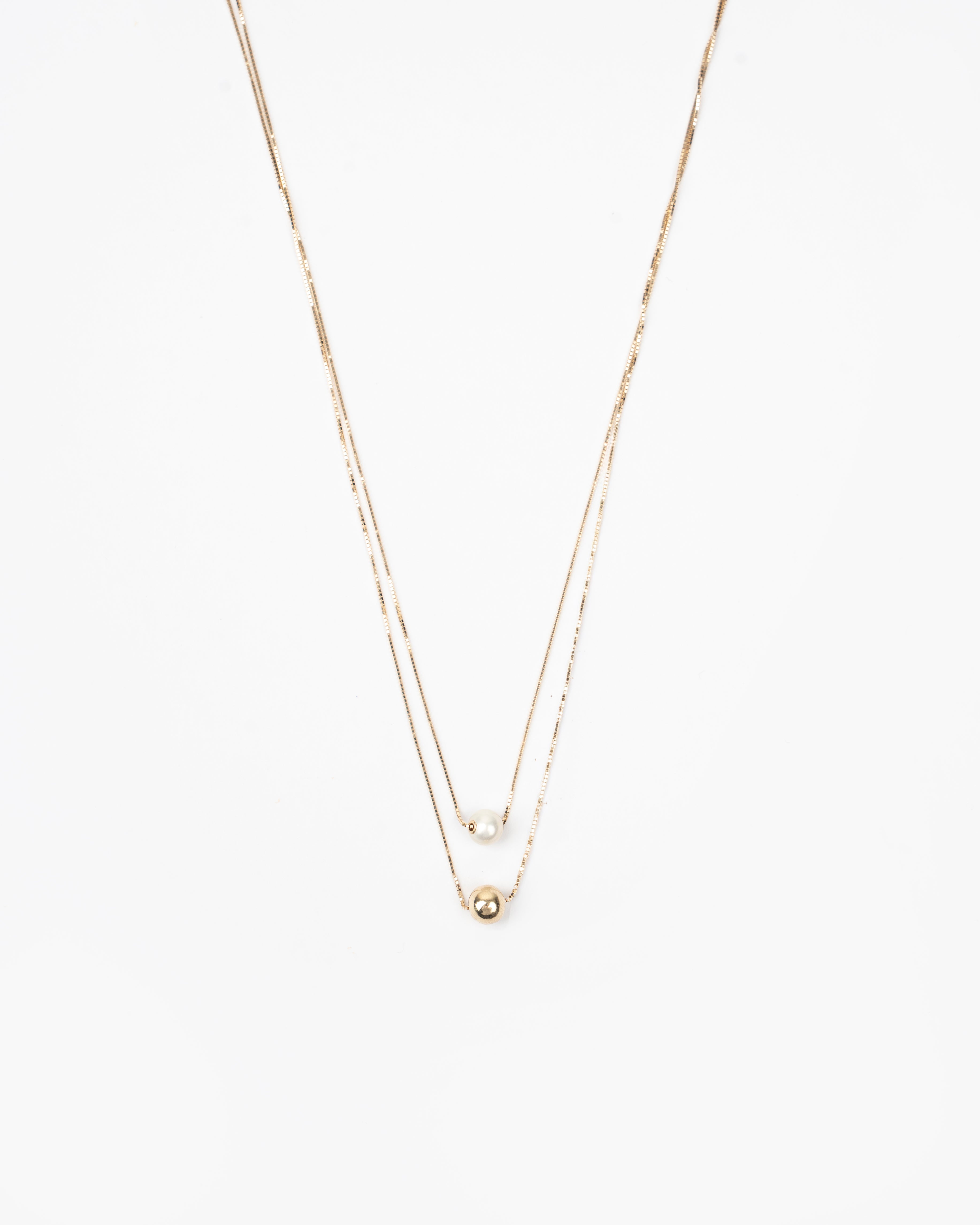 Náhrdelník Elina Duo Pearl, 14K zlato