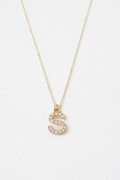 Ateliér Single Initial Necklace, 14K zlato