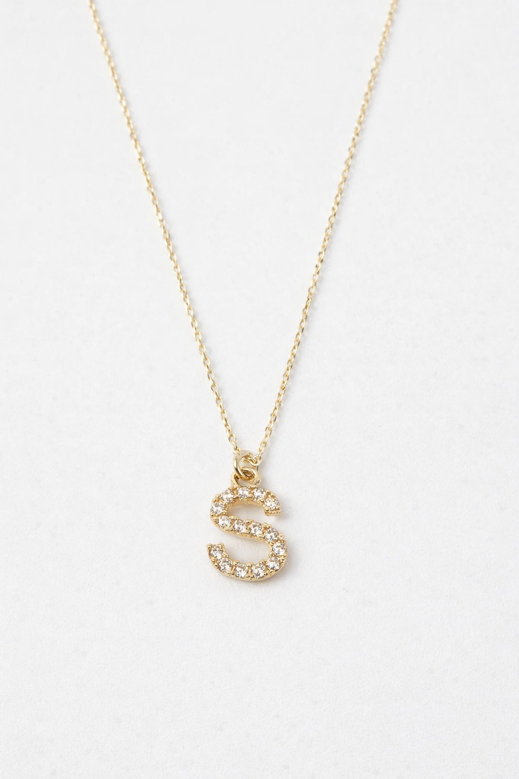 Ateliér Single Initial Necklace, 14K zlato