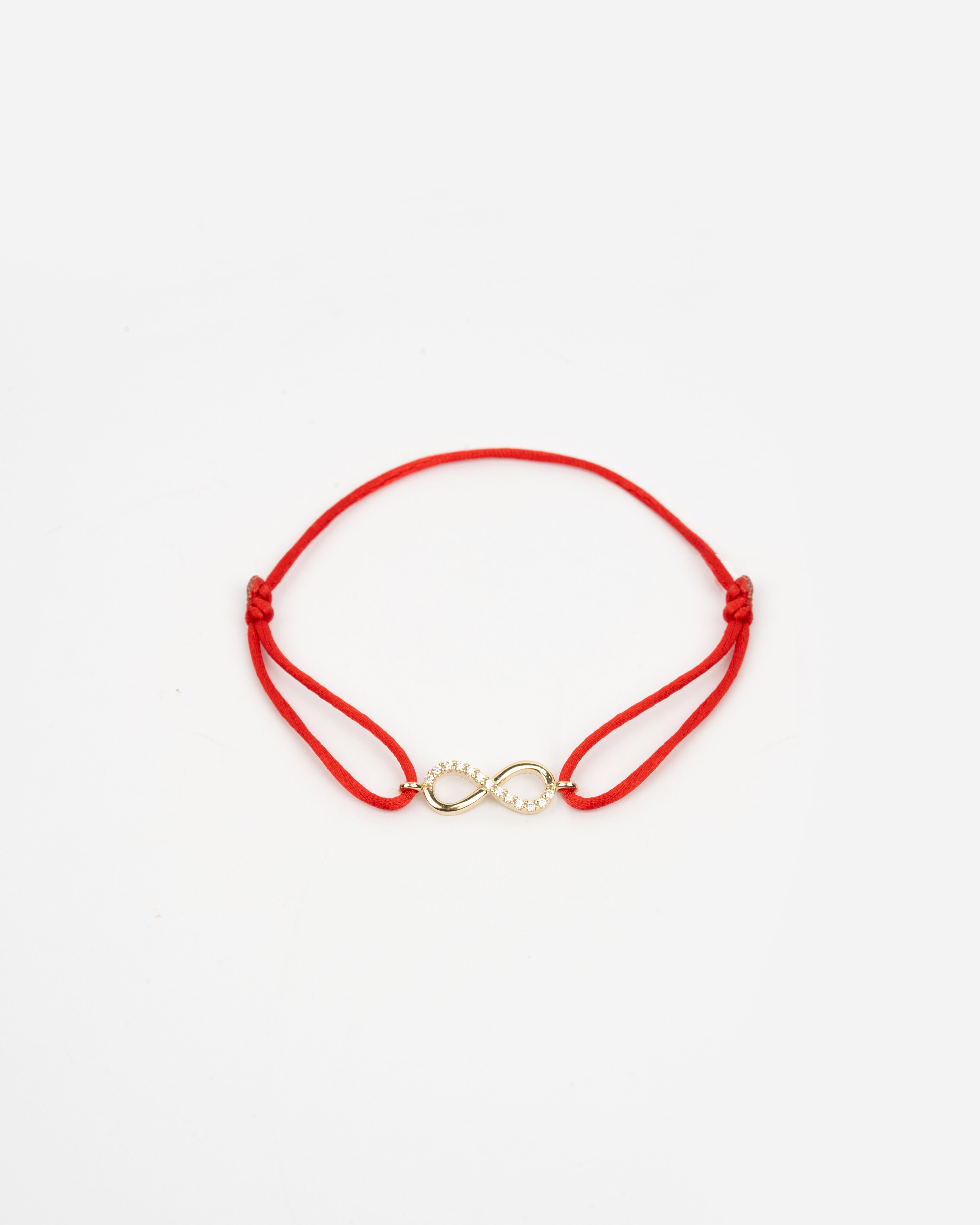 Zlatý šnúrkový náramok Infinite Sparkle, 14K zlato