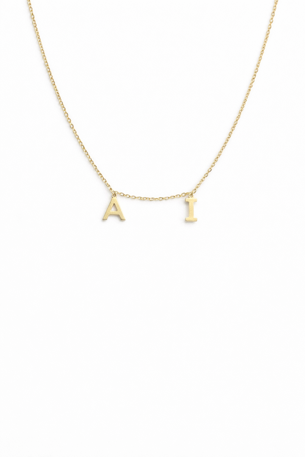 Atelier Multi Letter Necklace, 14K zlato