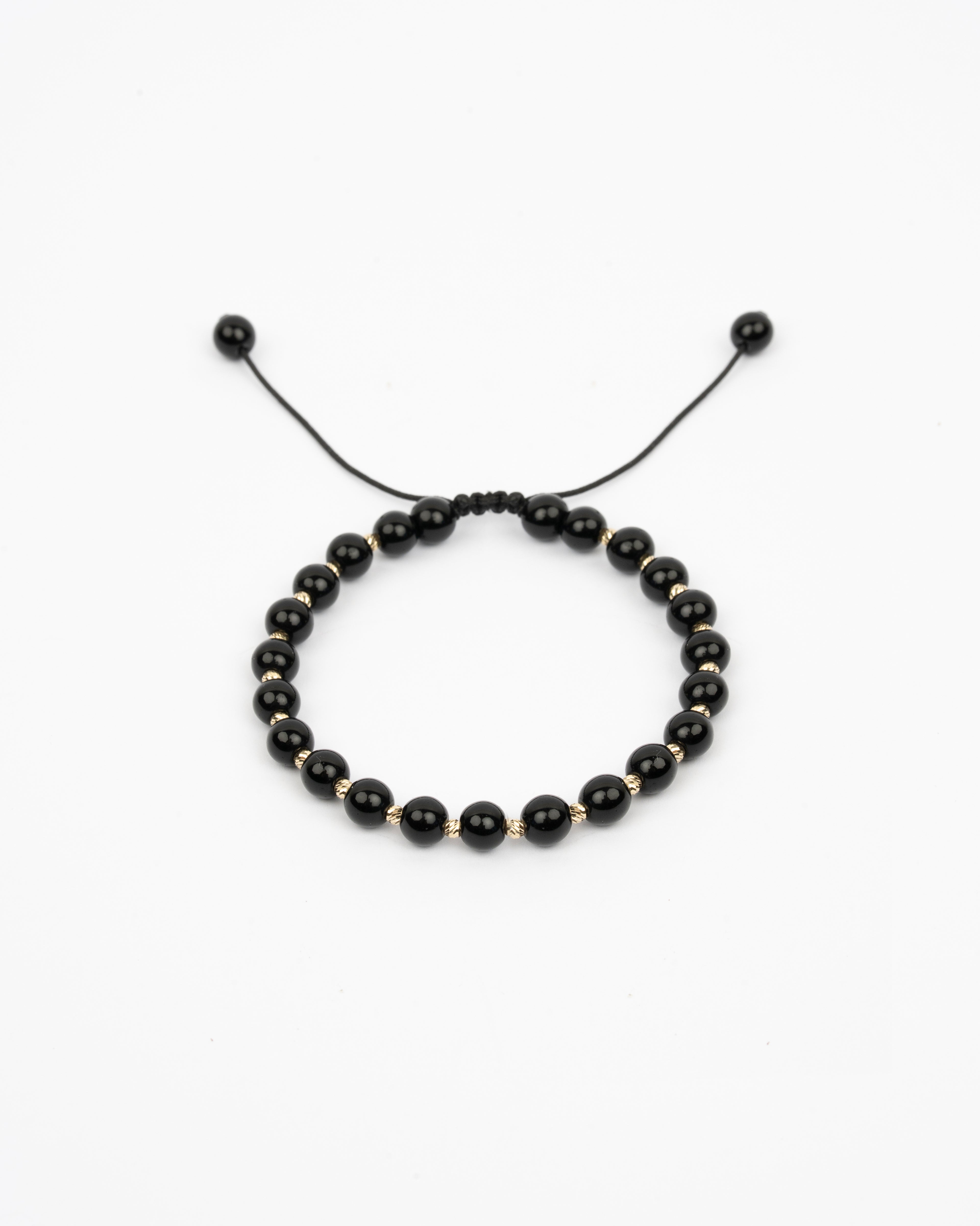 Zlatý šnúrkový náramok Noir Royal, 14K zlato