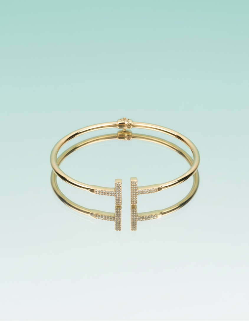 Pevný náramok Auriel Tessera, 14K zlato