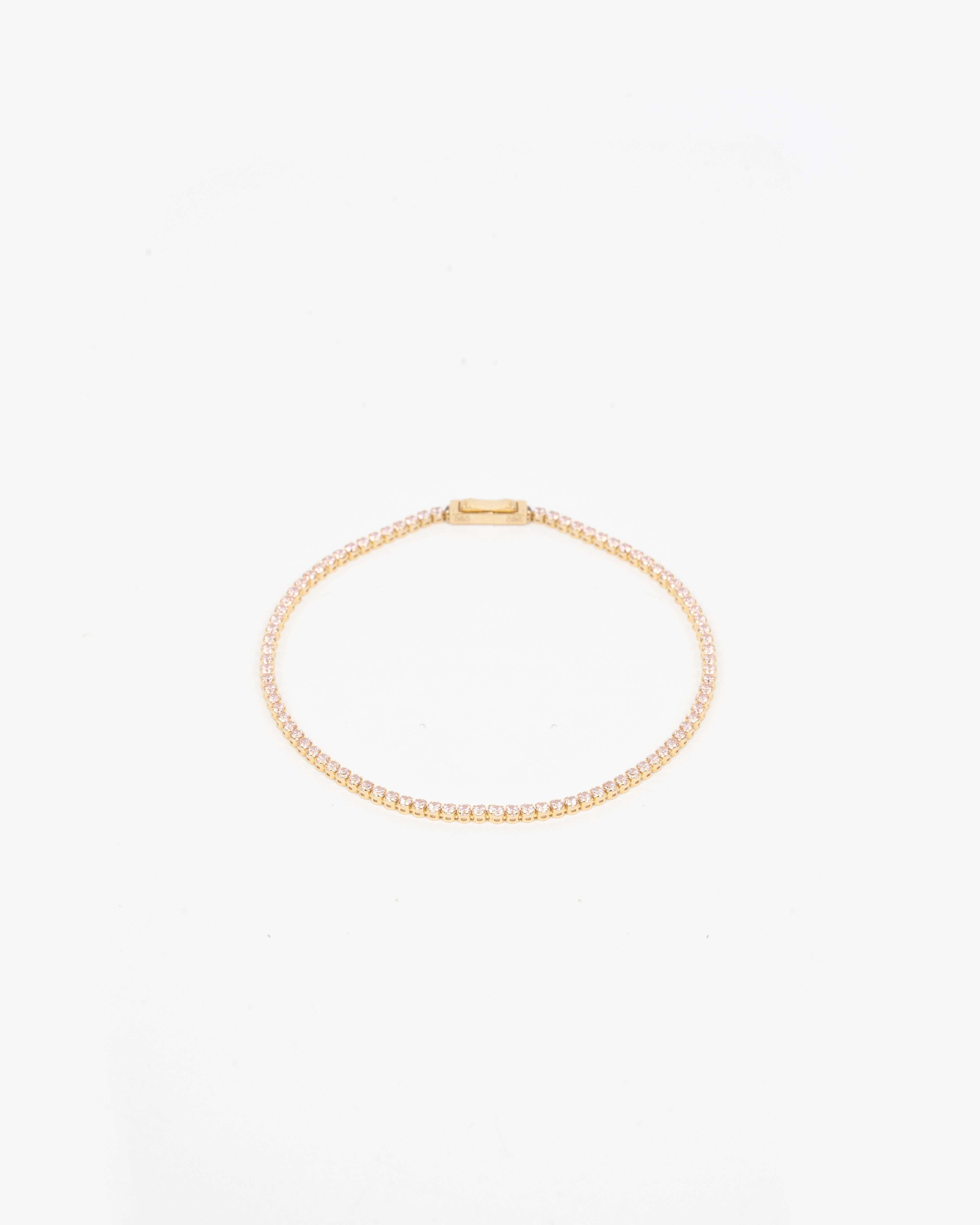 Náramok Lumine Tennis pink, 14K zlato