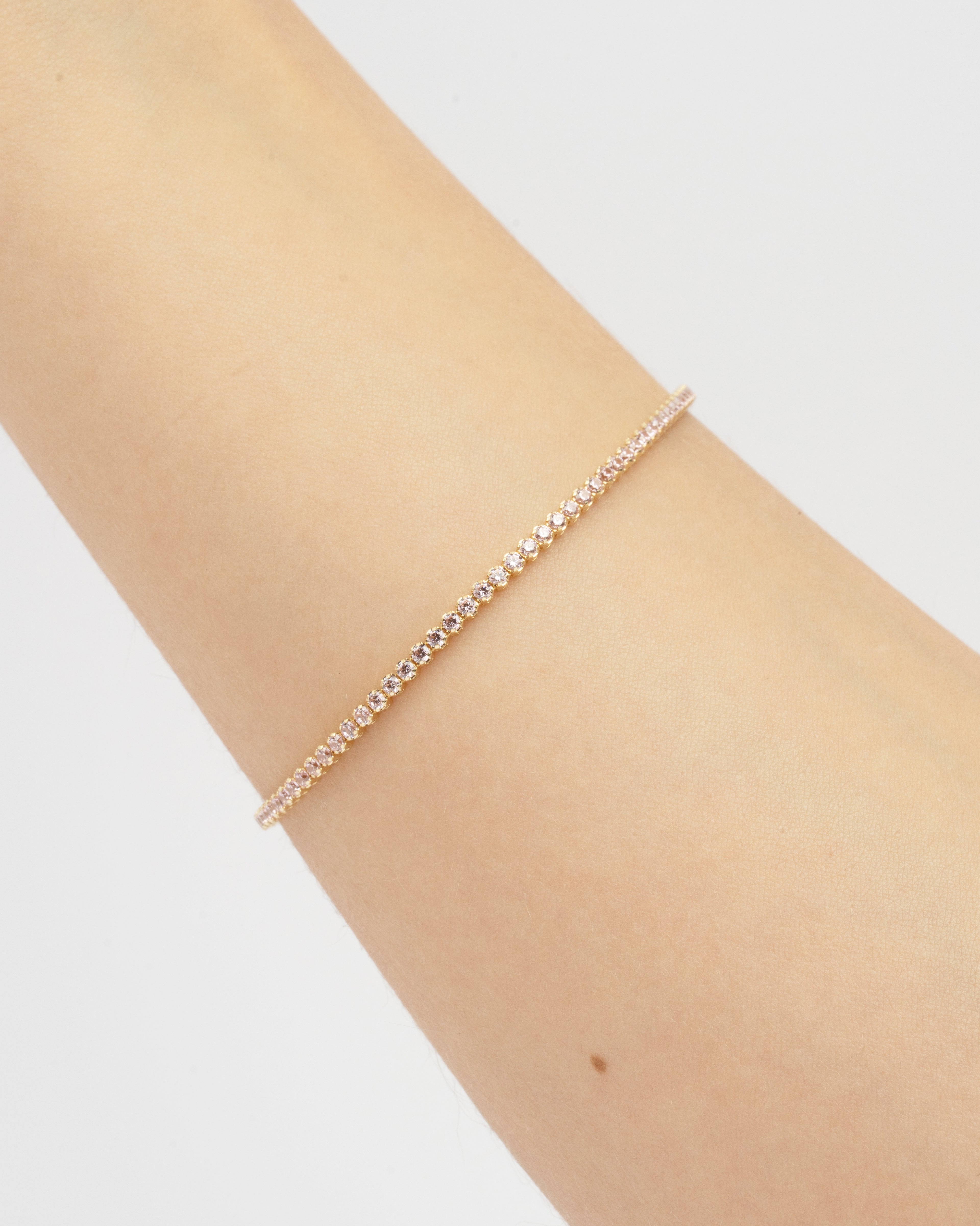 Náramok Lumine Tennis pink, 14K zlato