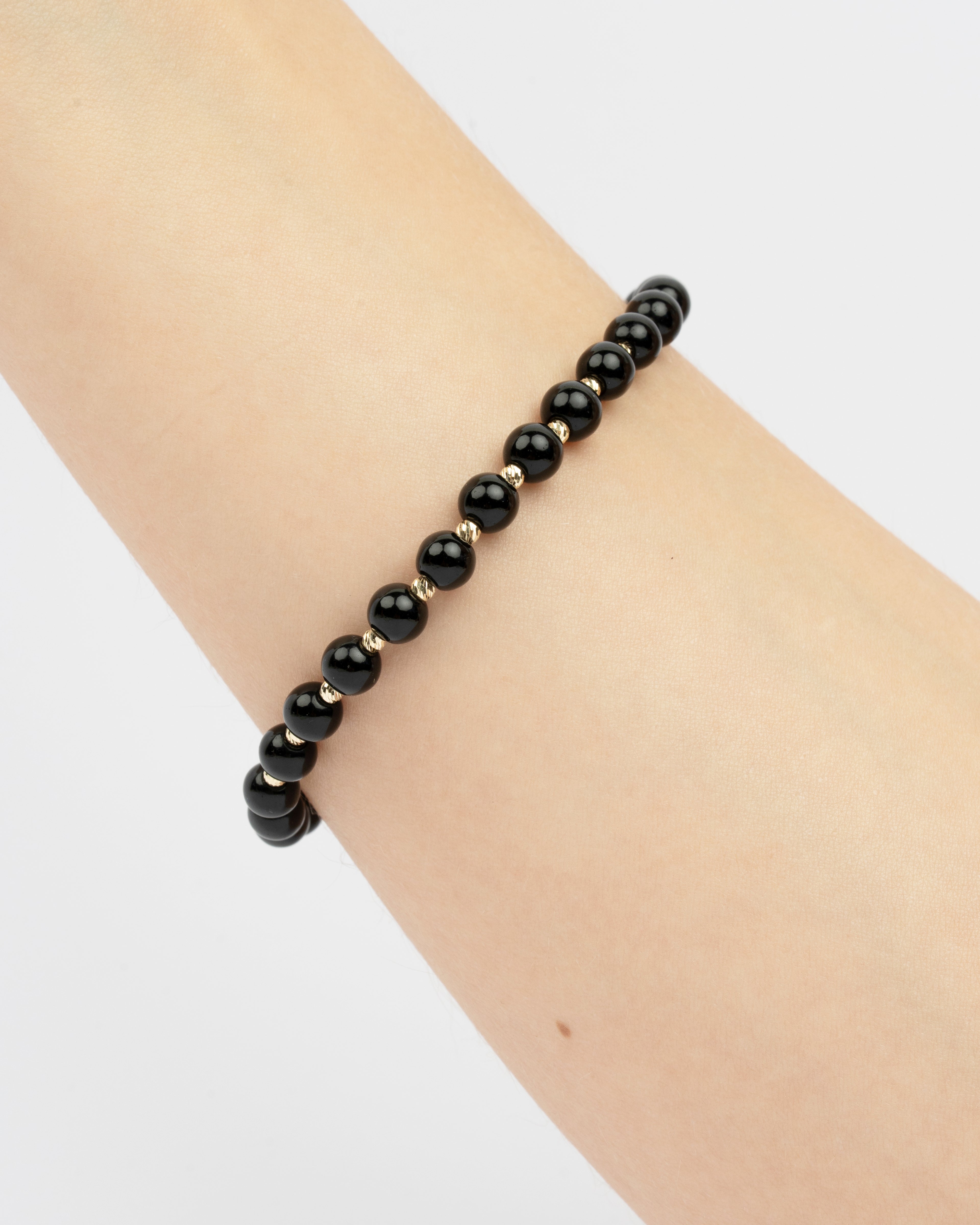 Zlatý šnúrkový náramok Noir Royal, 14K zlato