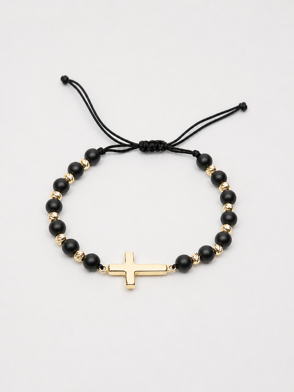 Atelier Cross & Hematite Bracelet, 14K zlato