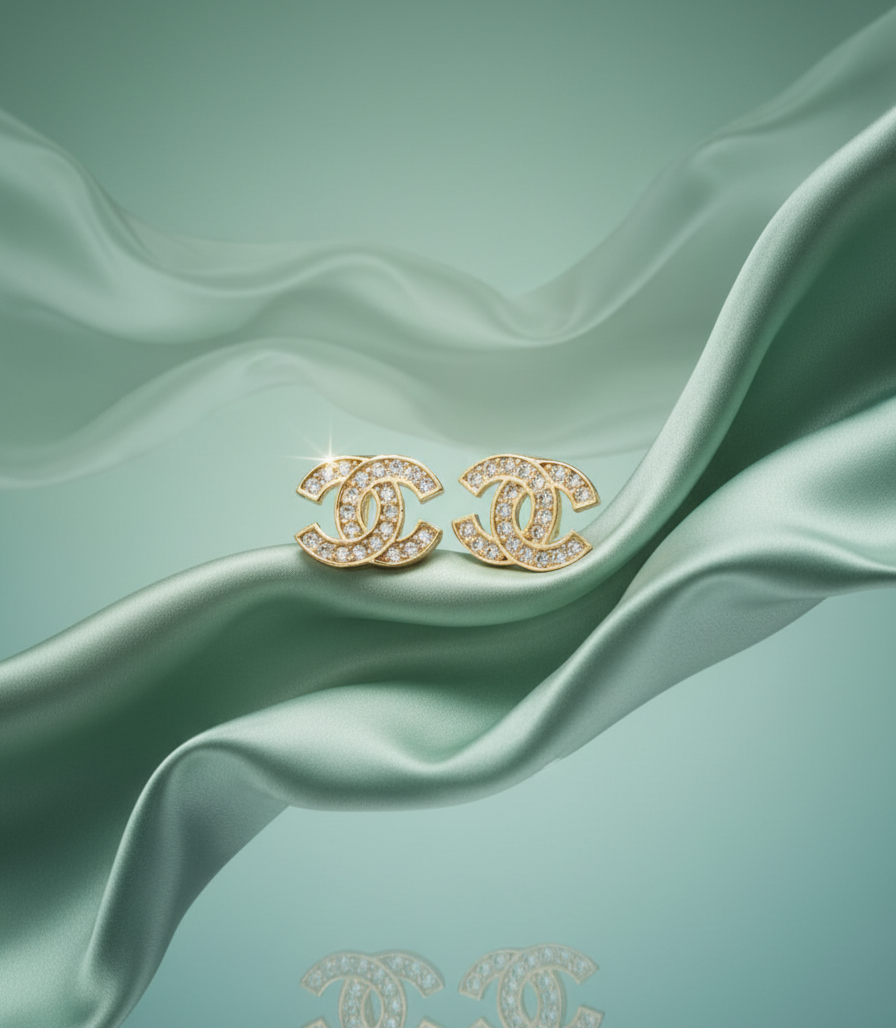 Napichovacie náušnice Étoile C Medium Bold, 14K zlato