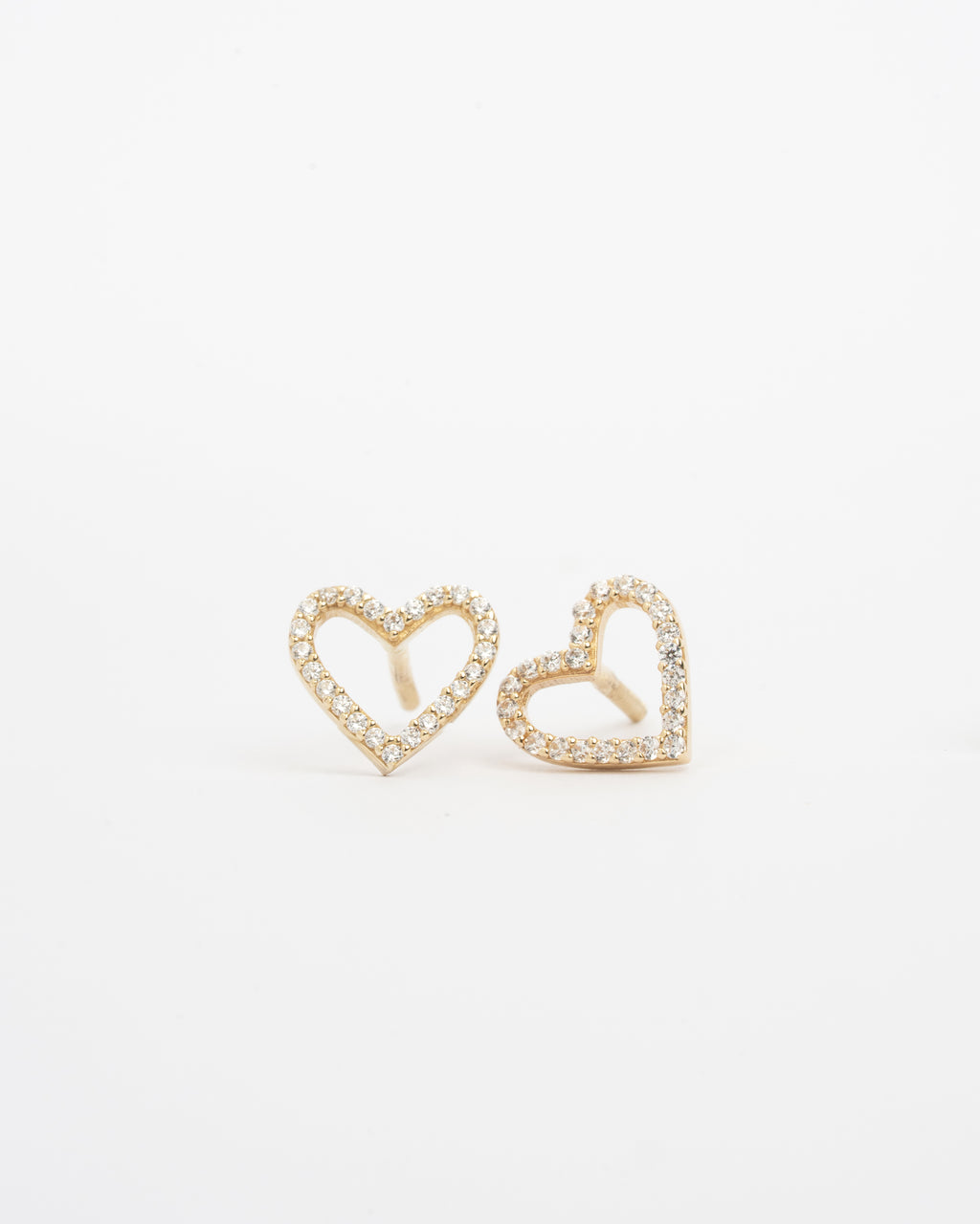 Napichovacie náušnice Cœur Pur, 14K zlato