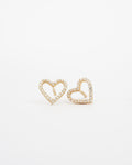 Napichovacie náušnice Cœur Pur, 14K zlato
