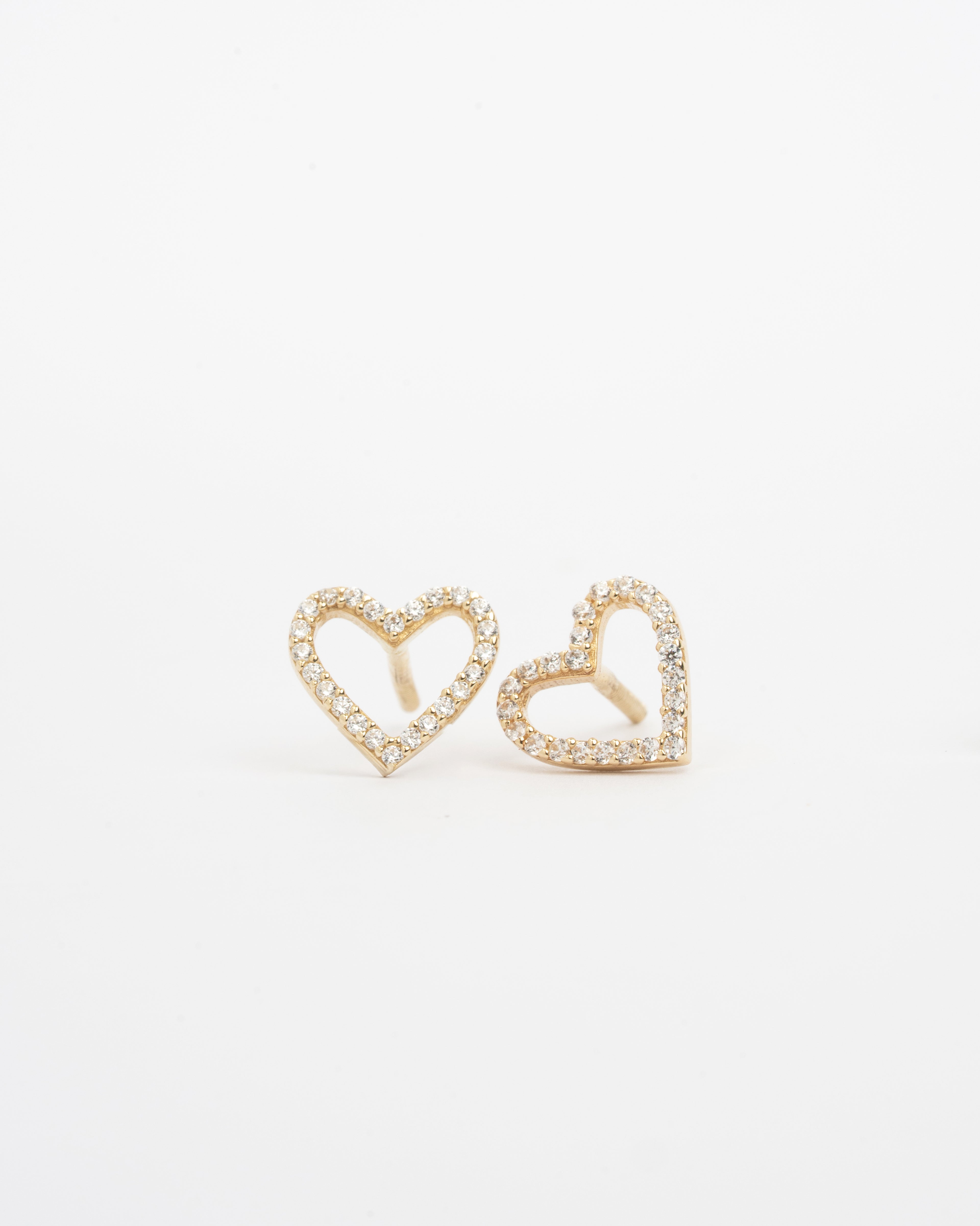 Napichovacie náušnice Cœur Pur, 14K zlato