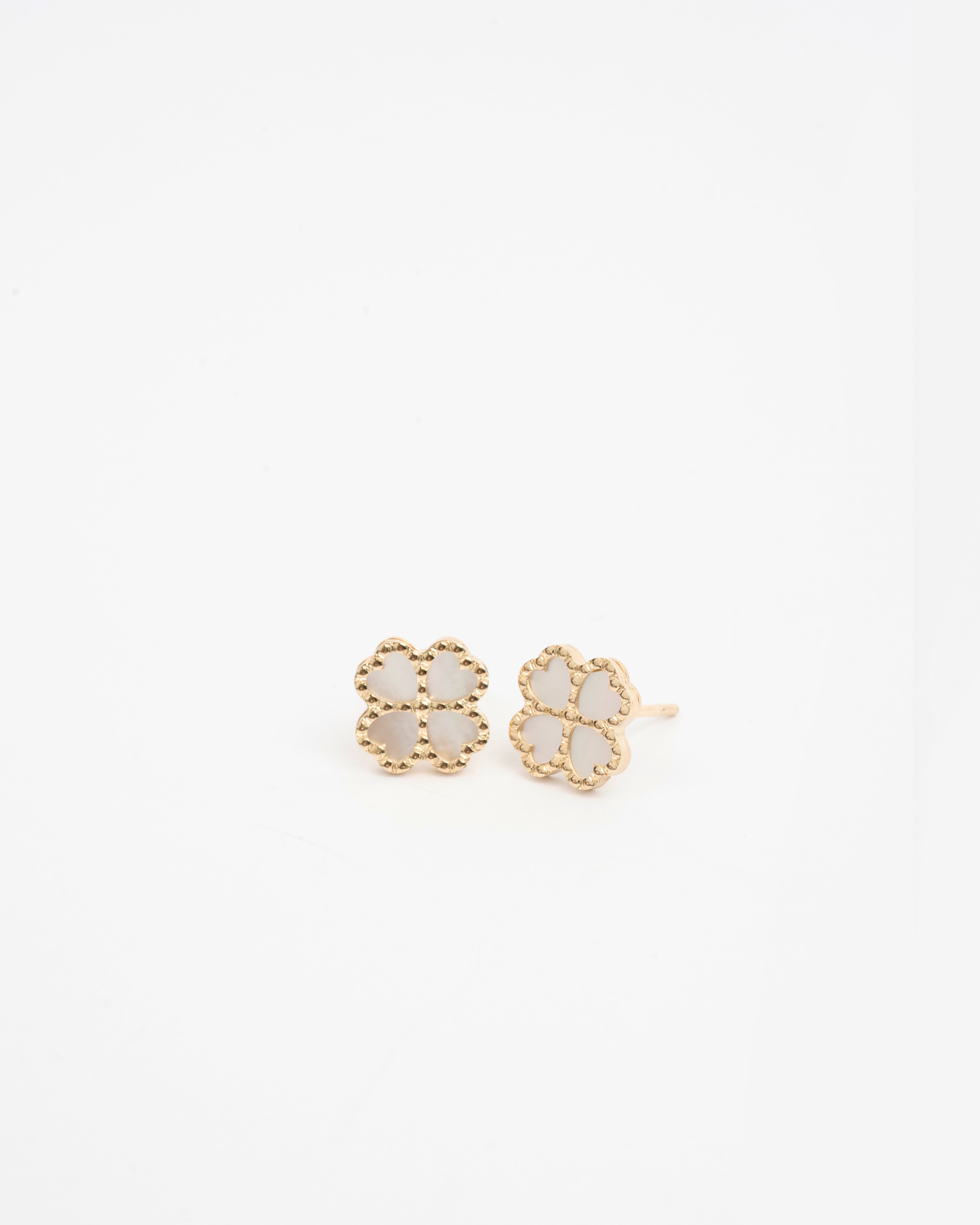 Napichovacie náušnice Flora perla 10mm , 14K zlato