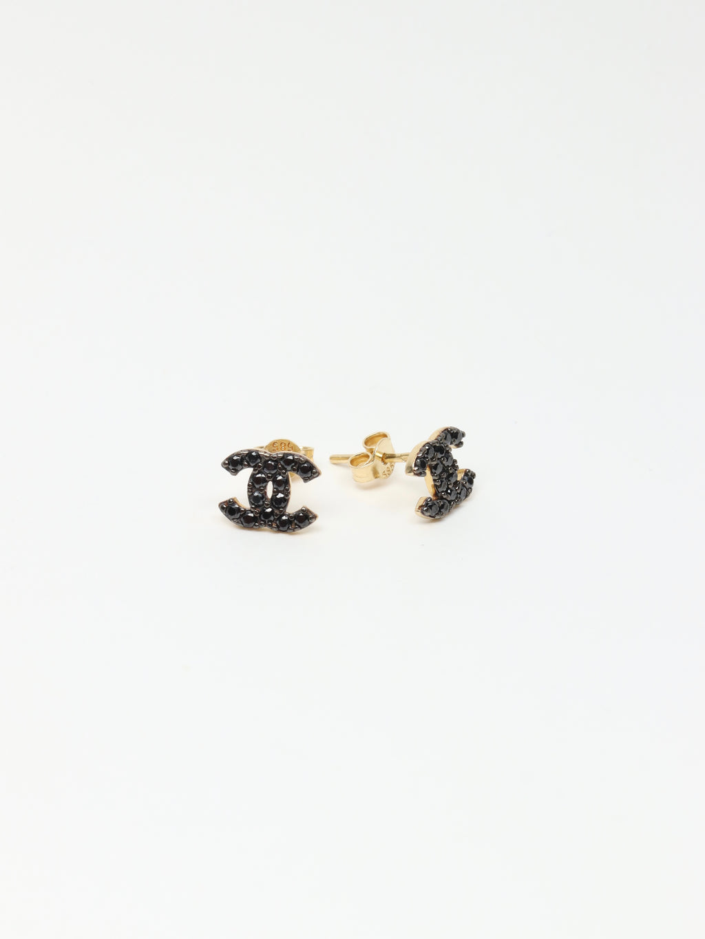 Napichovacie náušnice Étoile C Black Mini, 14K zlato