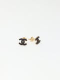 Napichovacie náušnice Étoile C Black Mini, 14K zlato