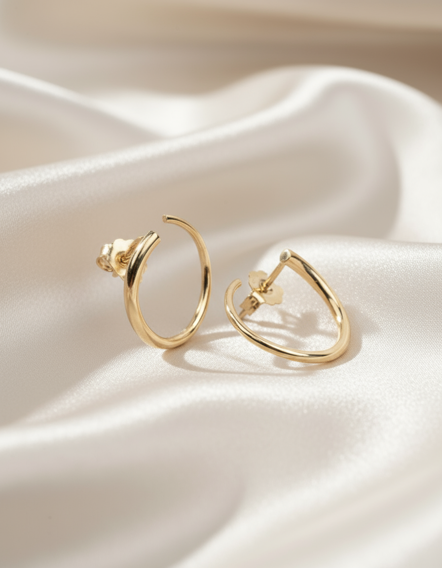 Napichovacie náušnice Lunor, 14K zlato