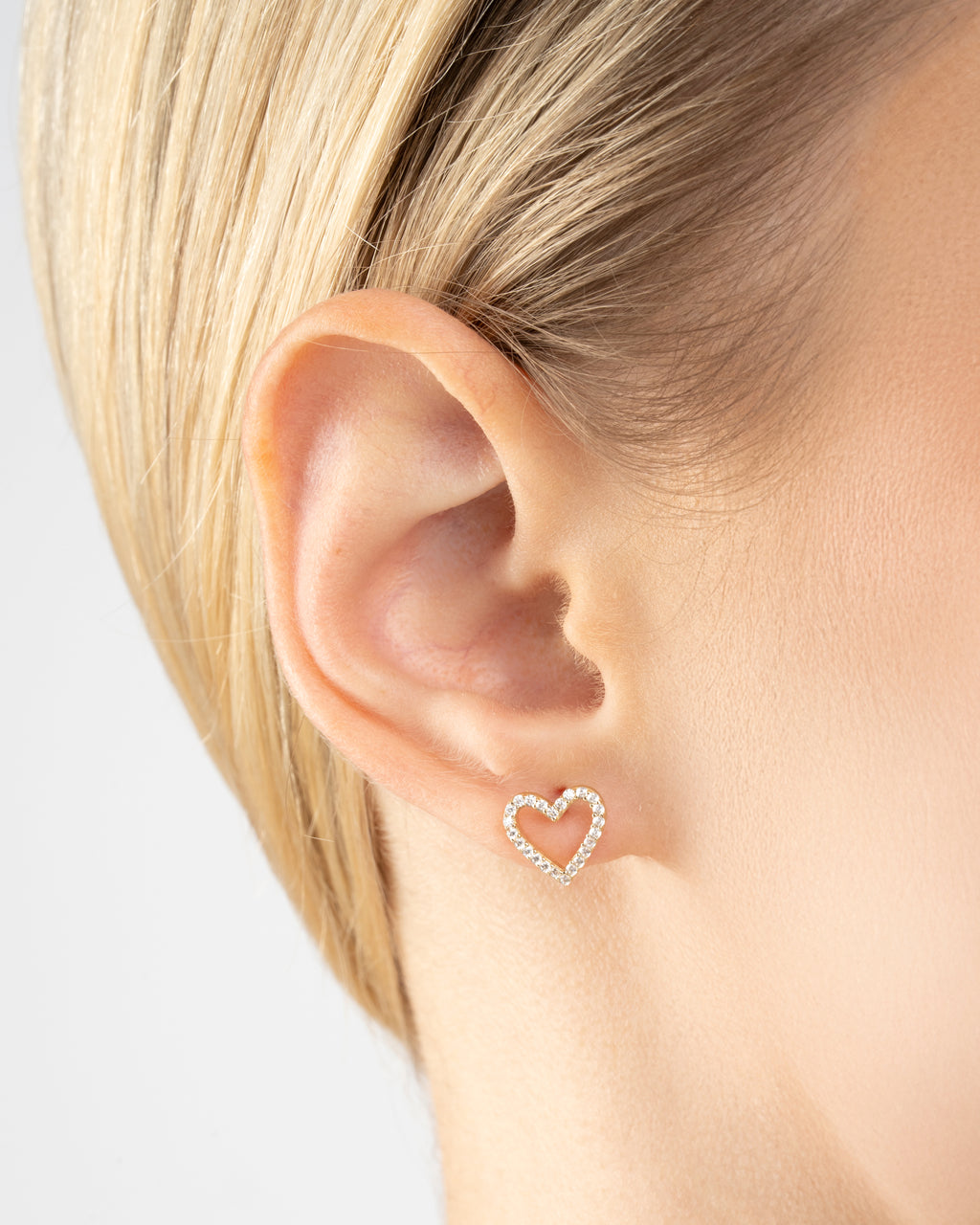 Napichovacie náušnice Cœur Pur, 14K zlato