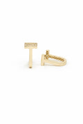 Náušnice T-Bar Hoop, 14K zlato