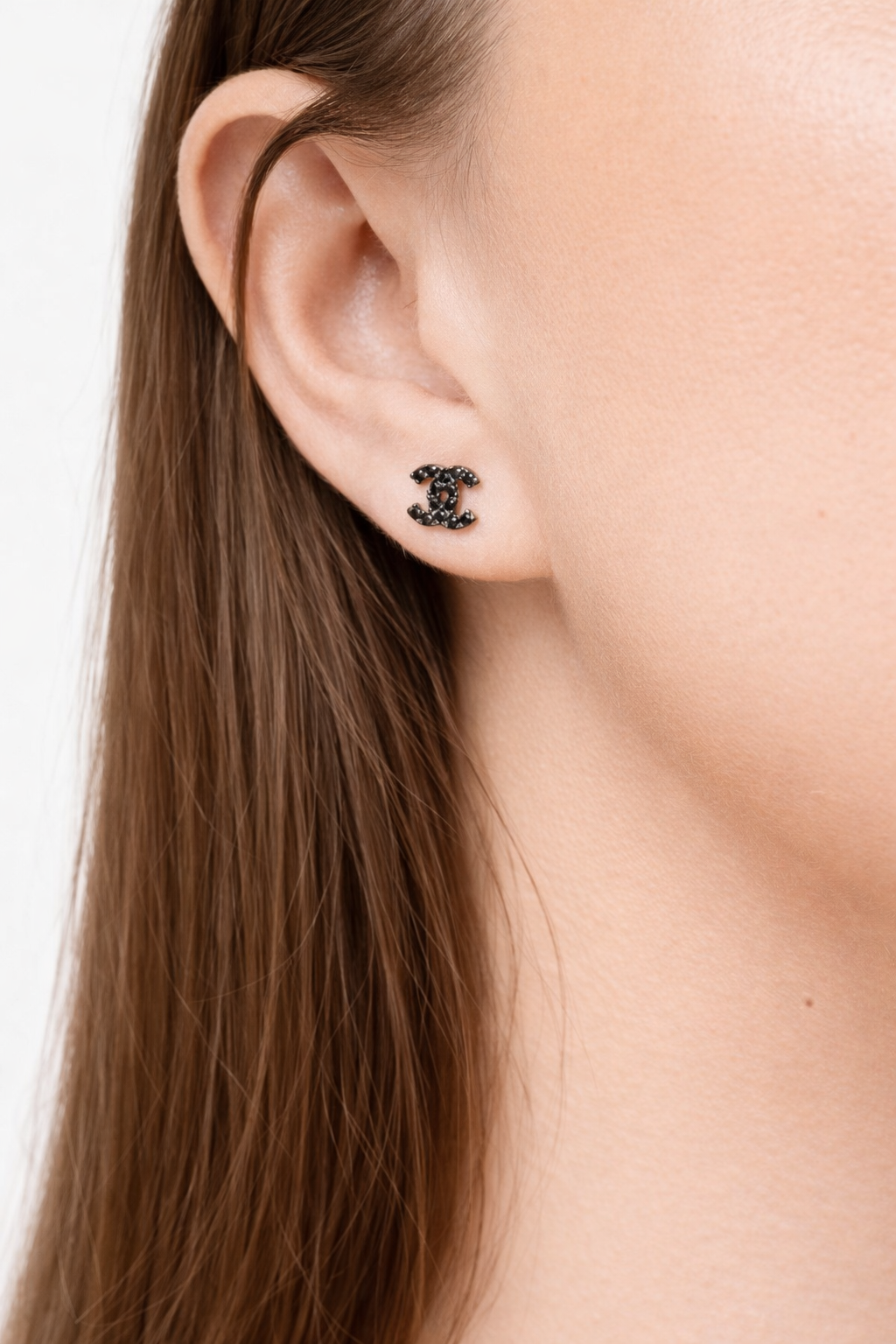 Napichovacie náušnice Étoile C Black Mini, 14K zlato