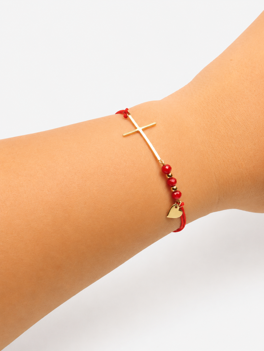 Zlatý šnúrkový náramok Faith & Love, 14K zlato