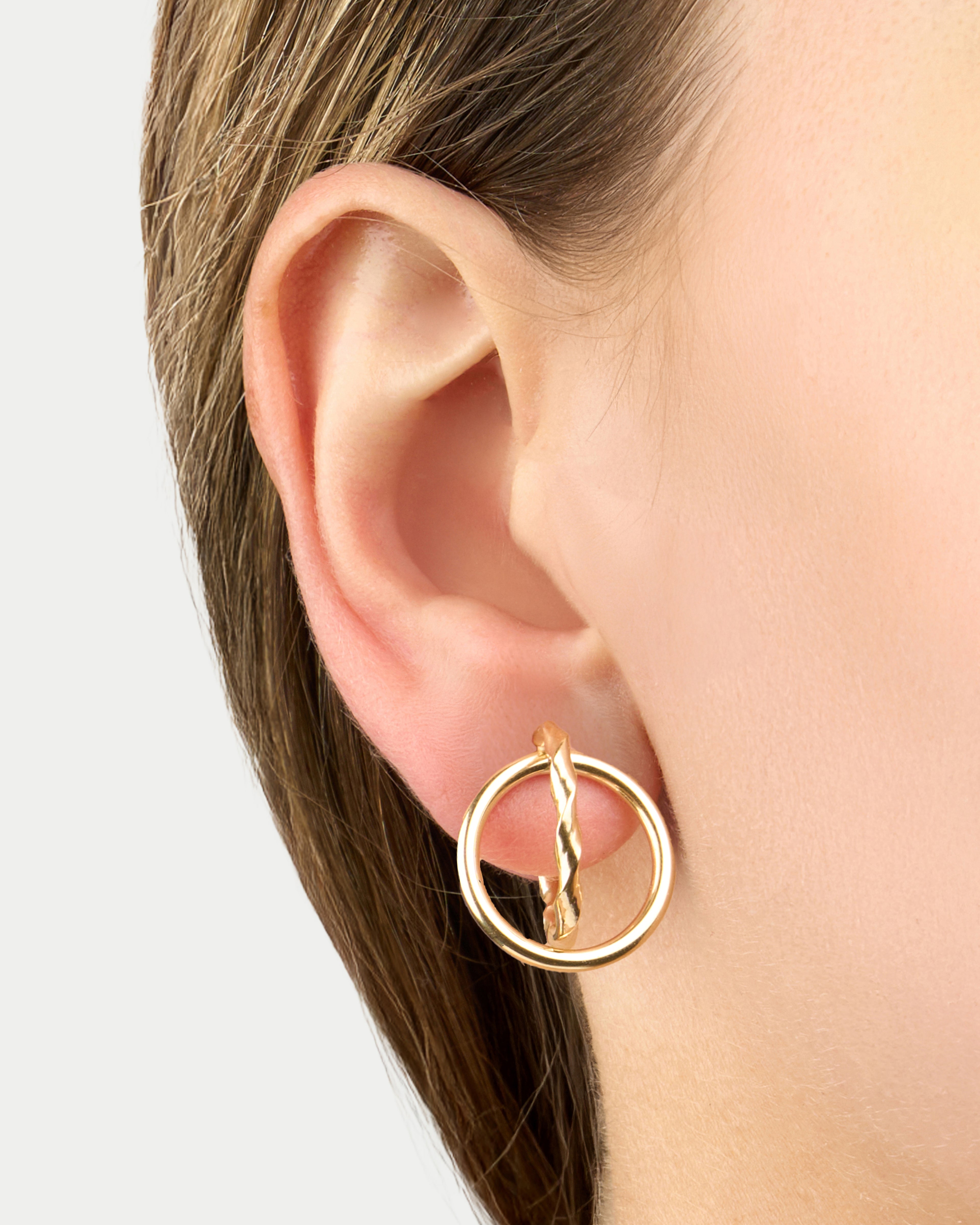 Napichovacie náušnice Vortex, 14K zlato