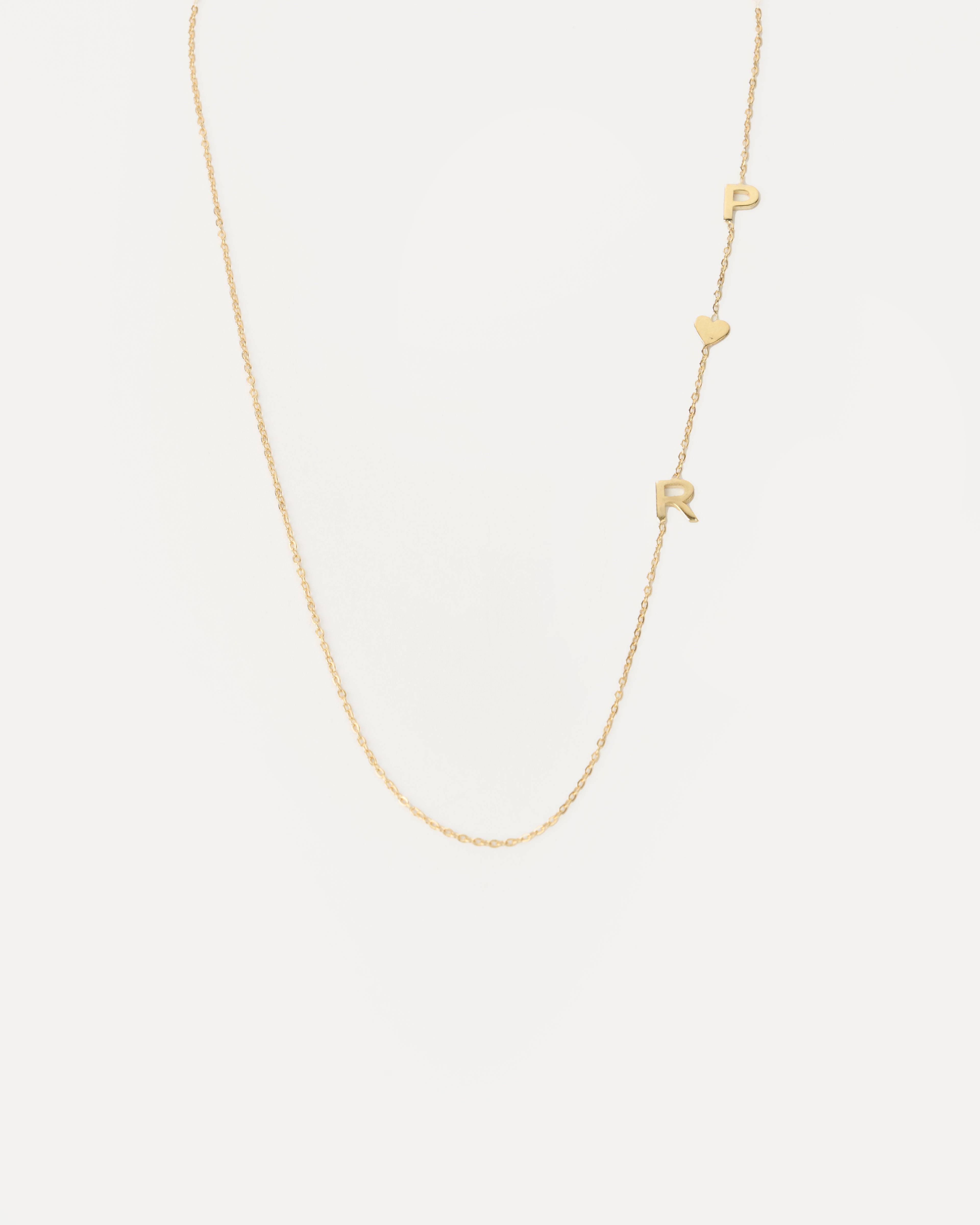 Atelier Letter & Heart Necklace , 14K zlato